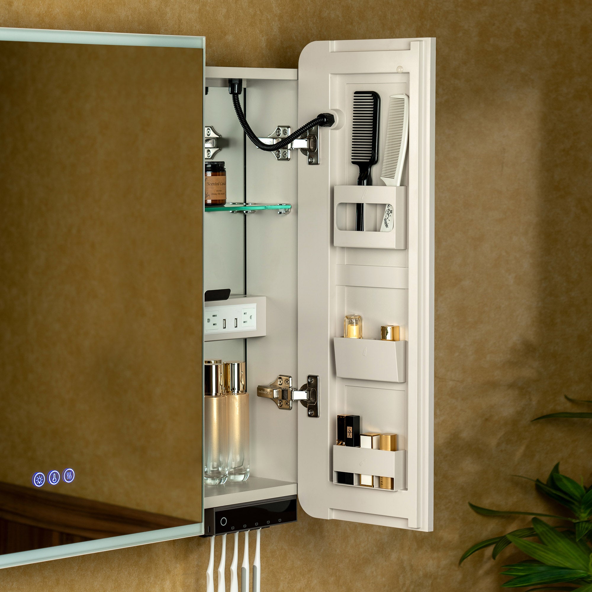 WOODBRIDGE Modern Rectangular Medicine Cabinet with Rounded Corners (30.75” W x 27.5” H) – Smart Storage, Anti-Fog Mirror, LED Lighting, Medium-Sized