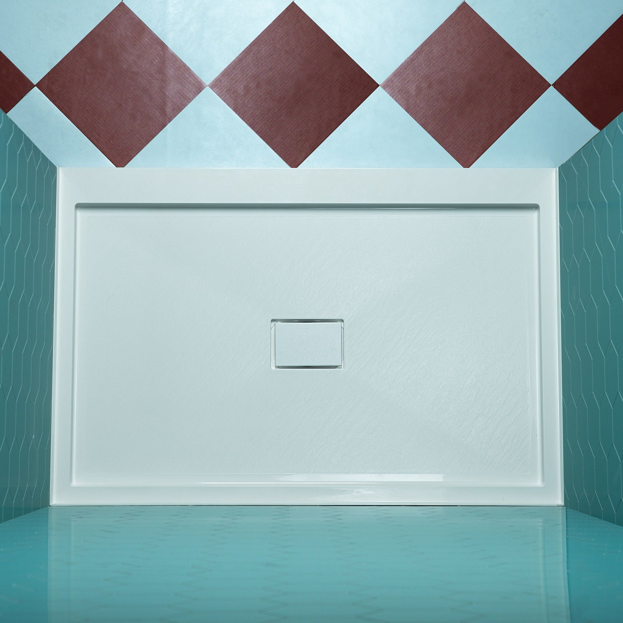 WOODBRIDGE 48 in. x 36 in. Solid Surface Shower Pan Base in White, Alcove Installation with Center Drain, Slip-Resistant & Mold-Resistant