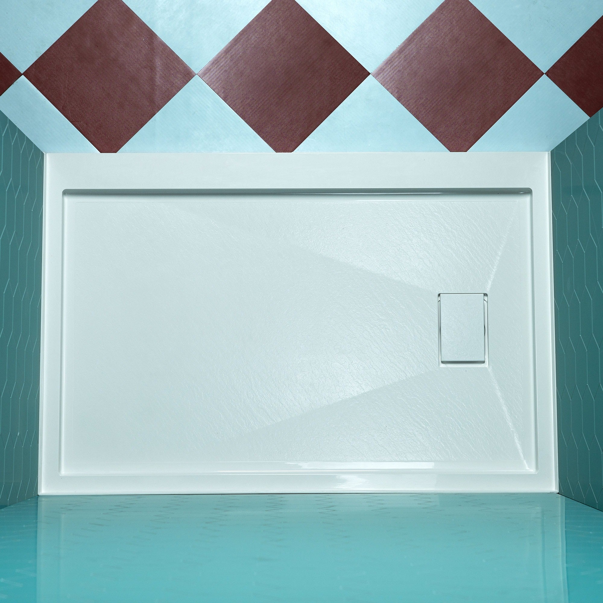 WOODBRIDGE 48 in. x 36 in. Solid Surface Shower Pan Base in White, Alcove Installation with Left Drain, Slip-Resistant & Mold-Resistant