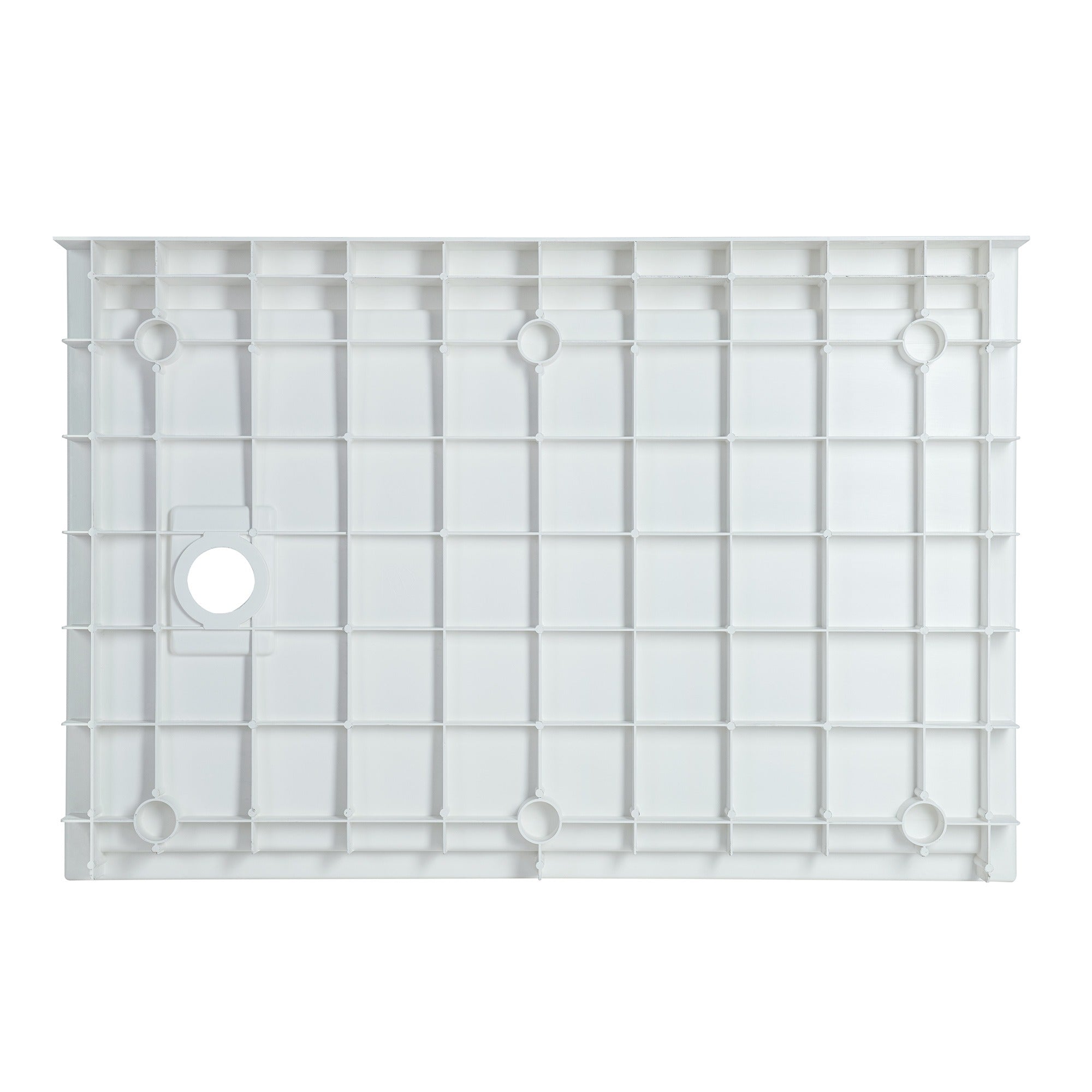 WOODBRIDGE 48 in. x 36 in. Solid Surface Shower Pan Base in White, Alcove Installation with Left Drain, Slip-Resistant & Mold-Resistant
