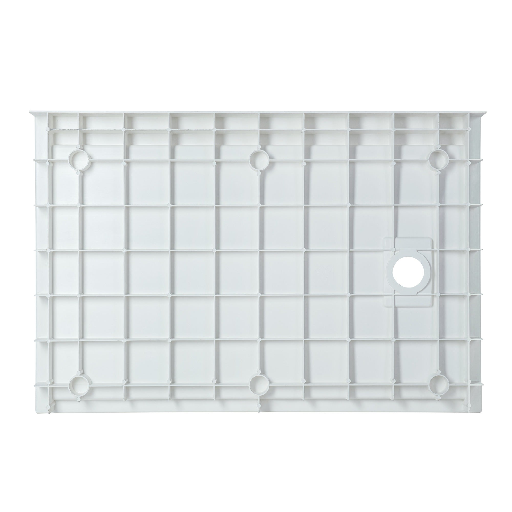 WOODBRIDGE 48 in. x 36 in. Solid Surface Shower Pan Base in White, Alcove Installation with Right Drain, Slip-Resistant & Mold-Resistant