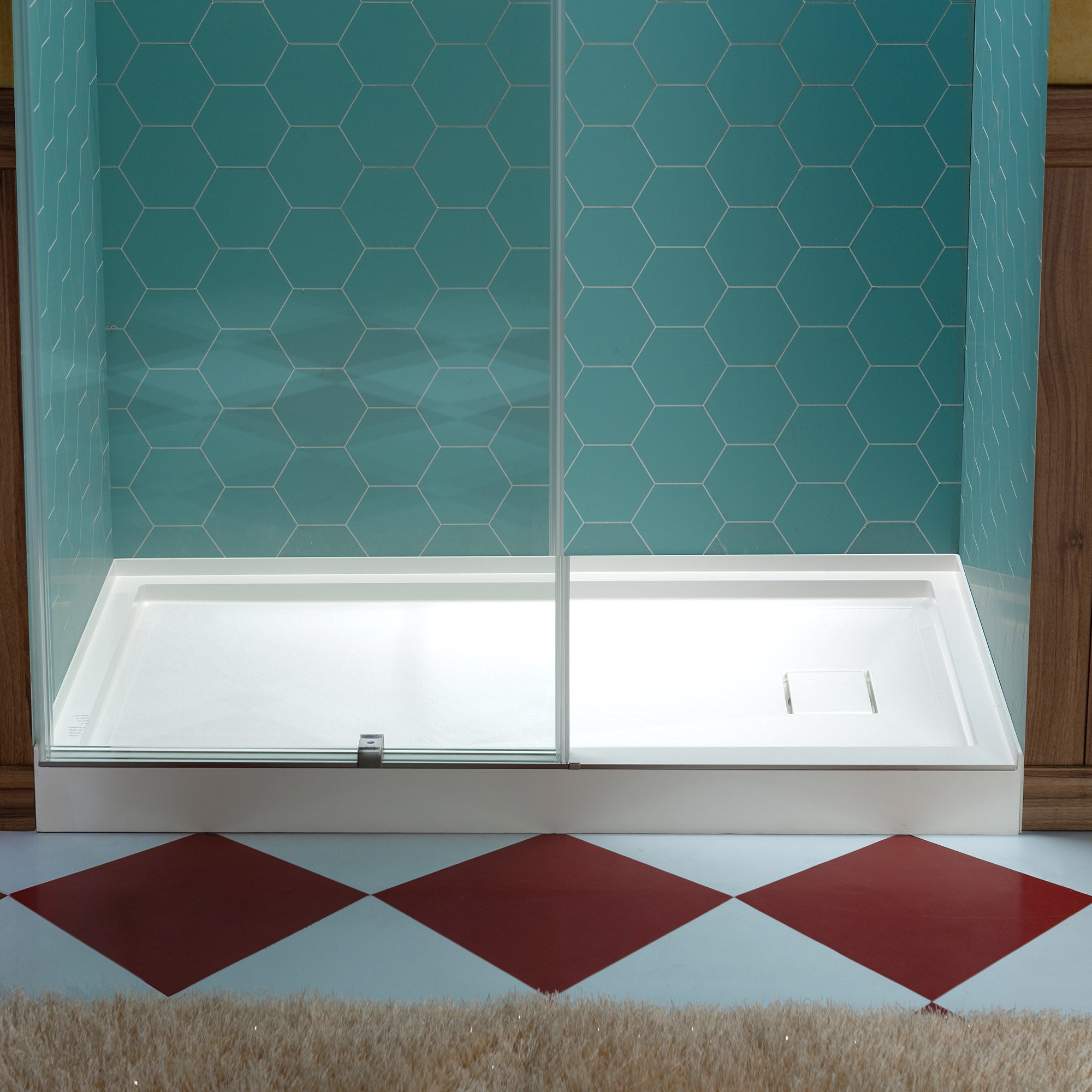 WOODBRIDGE 60 in. x 32 in. Solid Surface Shower Pan Base in White, Alcove Installation with Right Drain, Slip-Resistant & Mold-Resistant