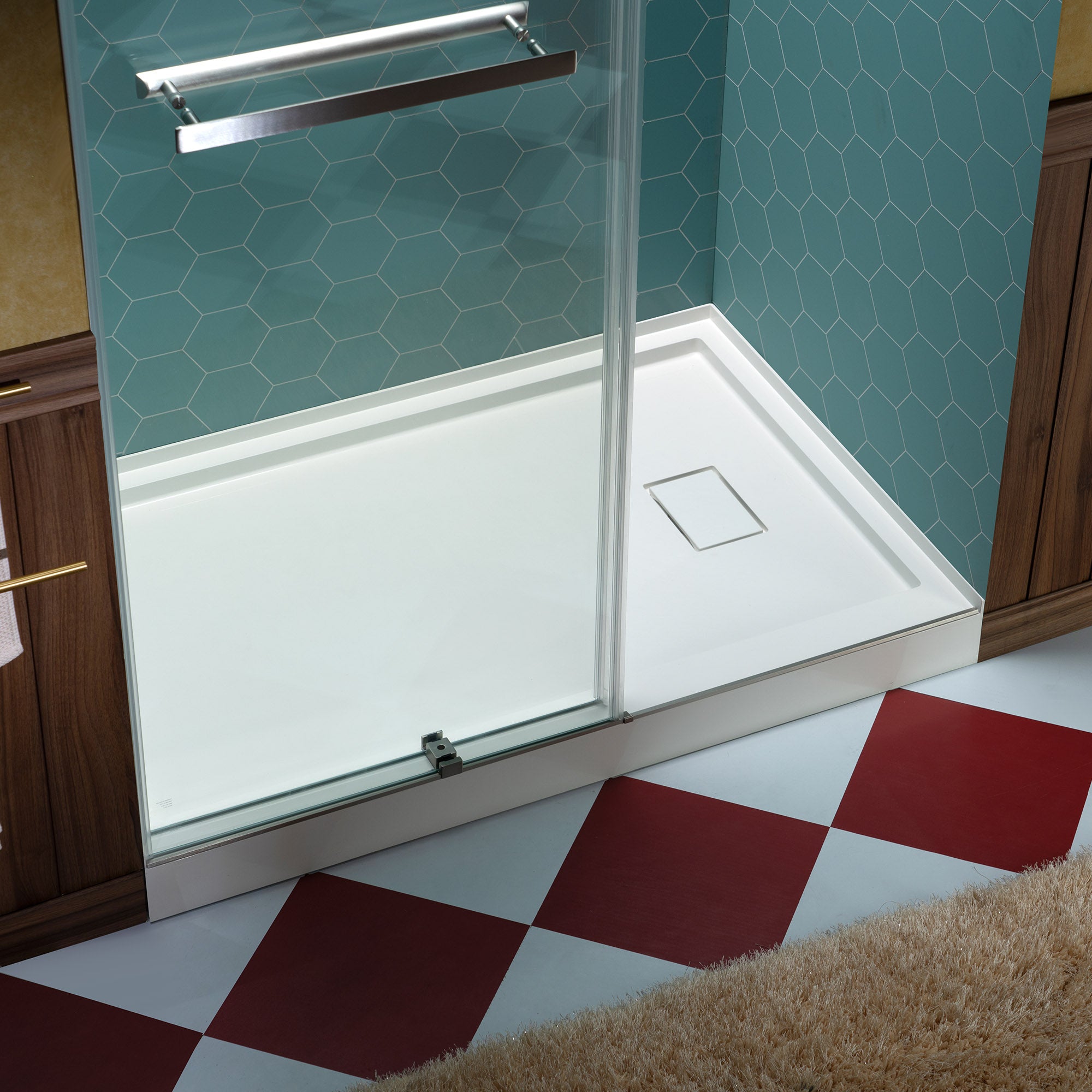 WOODBRIDGE 60 in. x 32 in. Solid Surface Shower Pan Base in White, Alcove Installation with Right Drain, Slip-Resistant & Mold-Resistant