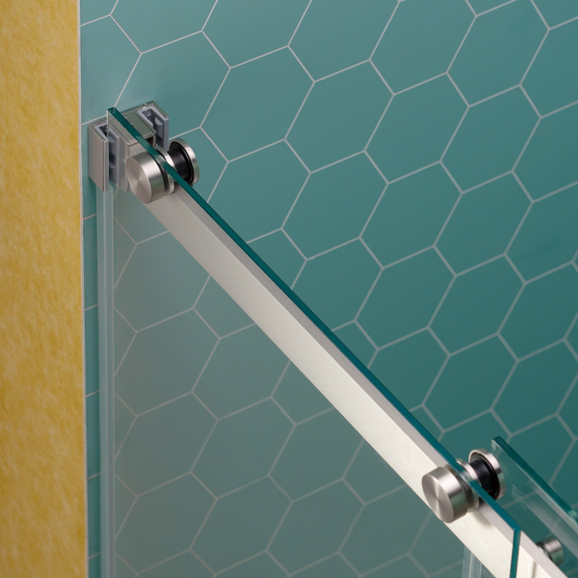 WOODBRIDGE Frameless Double Sliding Shower Door, 44-48" Width x 80"Height with 5/16"(8mm) Clear Tempered Glass, SURFK-4880