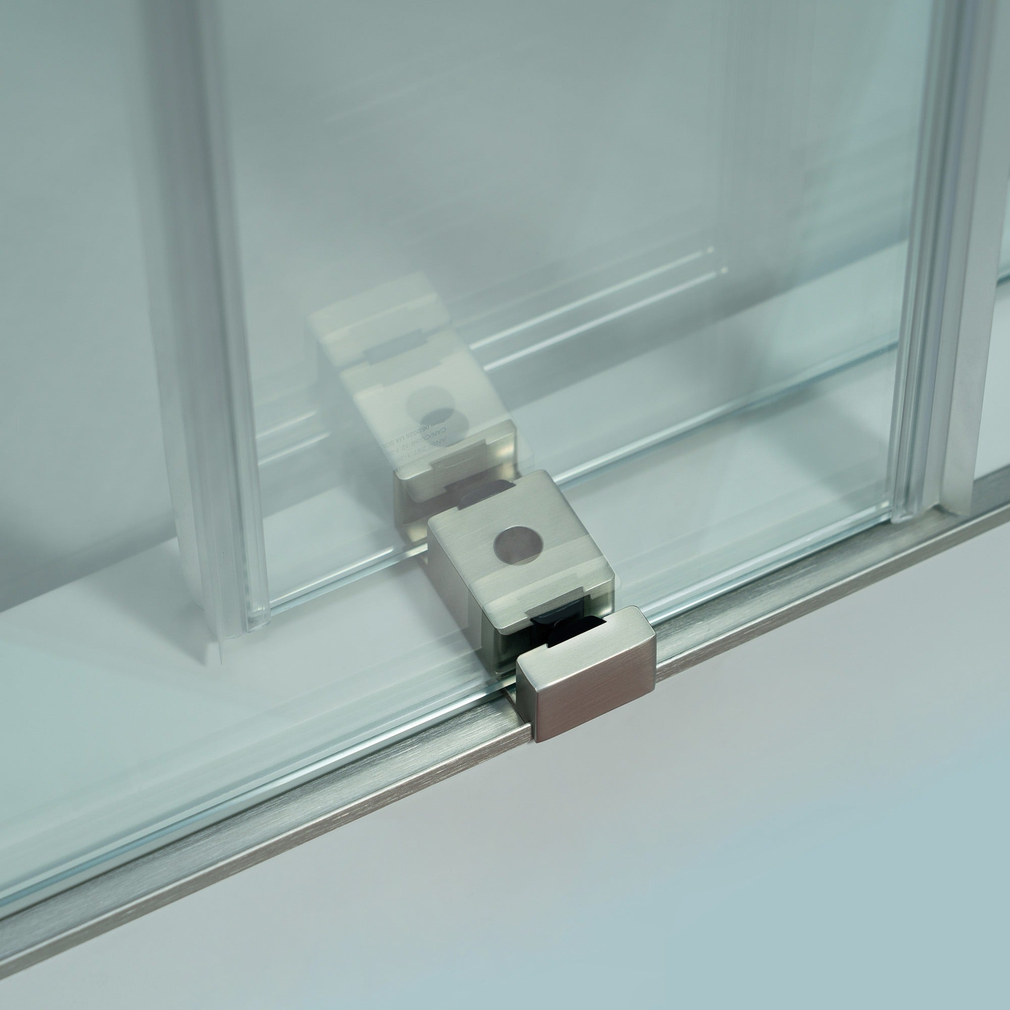 WOODBRIDGE Frameless Double Sliding Shower Door, 44-48" Width x 80"Height with 5/16"(8mm) Clear Tempered Glass, SURFK-4880