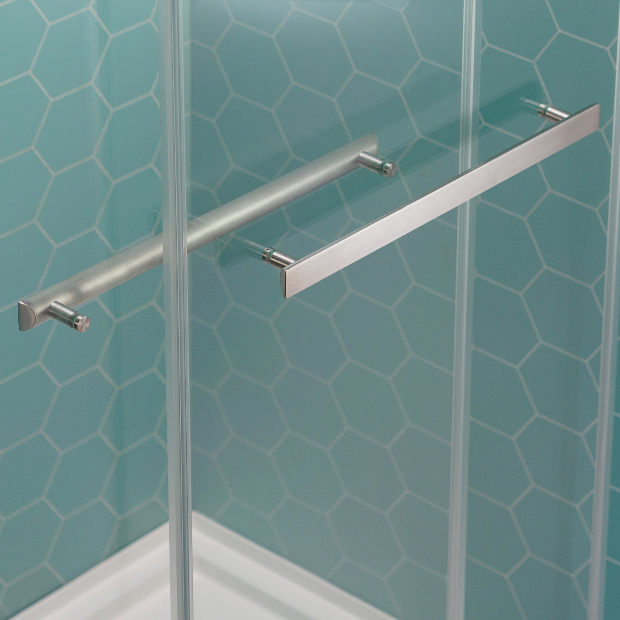 WOODBRIDGE Frameless Double Sliding Shower Door, 44-48" Width x 80"Height with 5/16"(8mm) Clear Tempered Glass, SURFK-4880