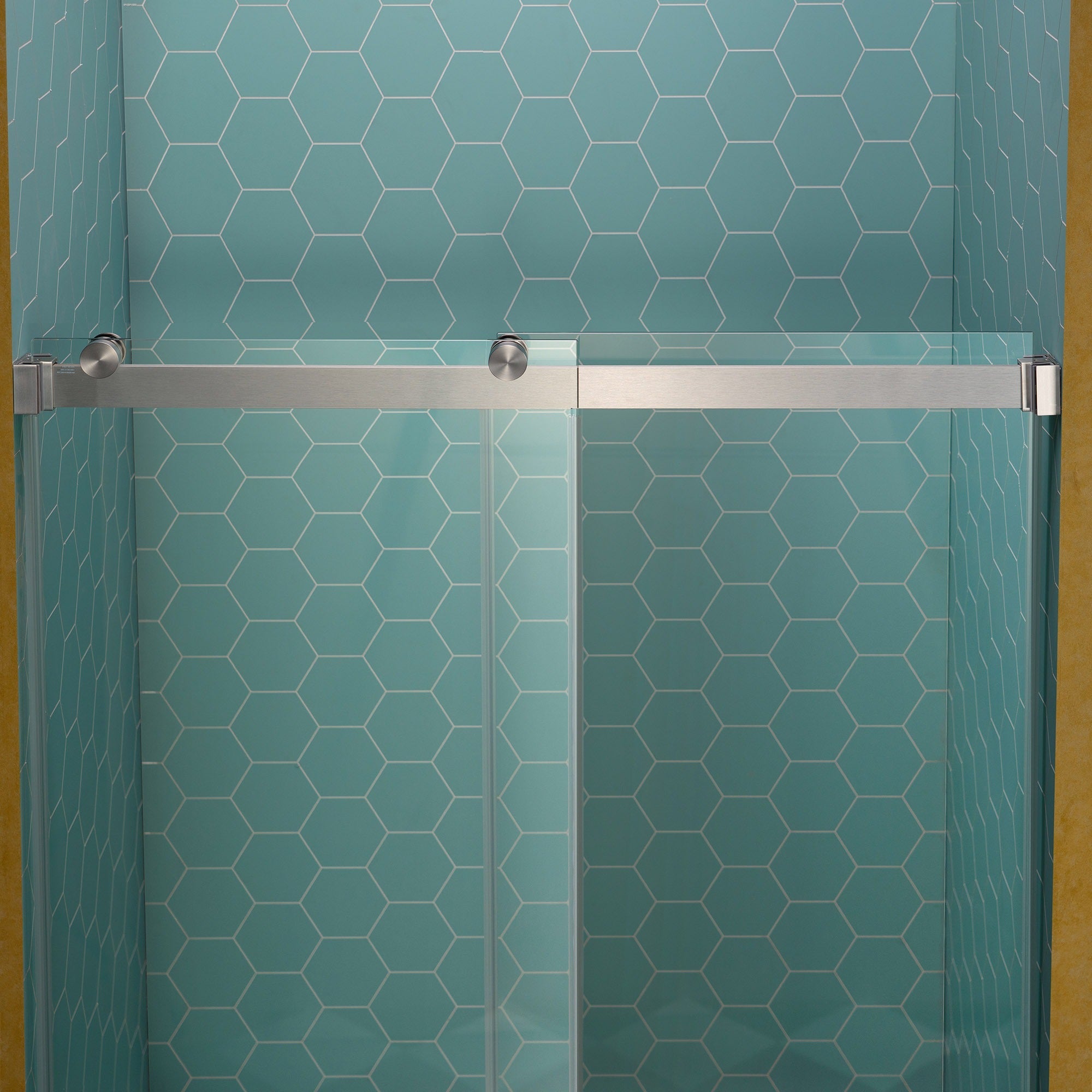 WOODBRIDGE Frameless Double Sliding Shower Door, 44-48" Width x 80"Height with 5/16"(8mm) Clear Tempered Glass, SURFK-4880