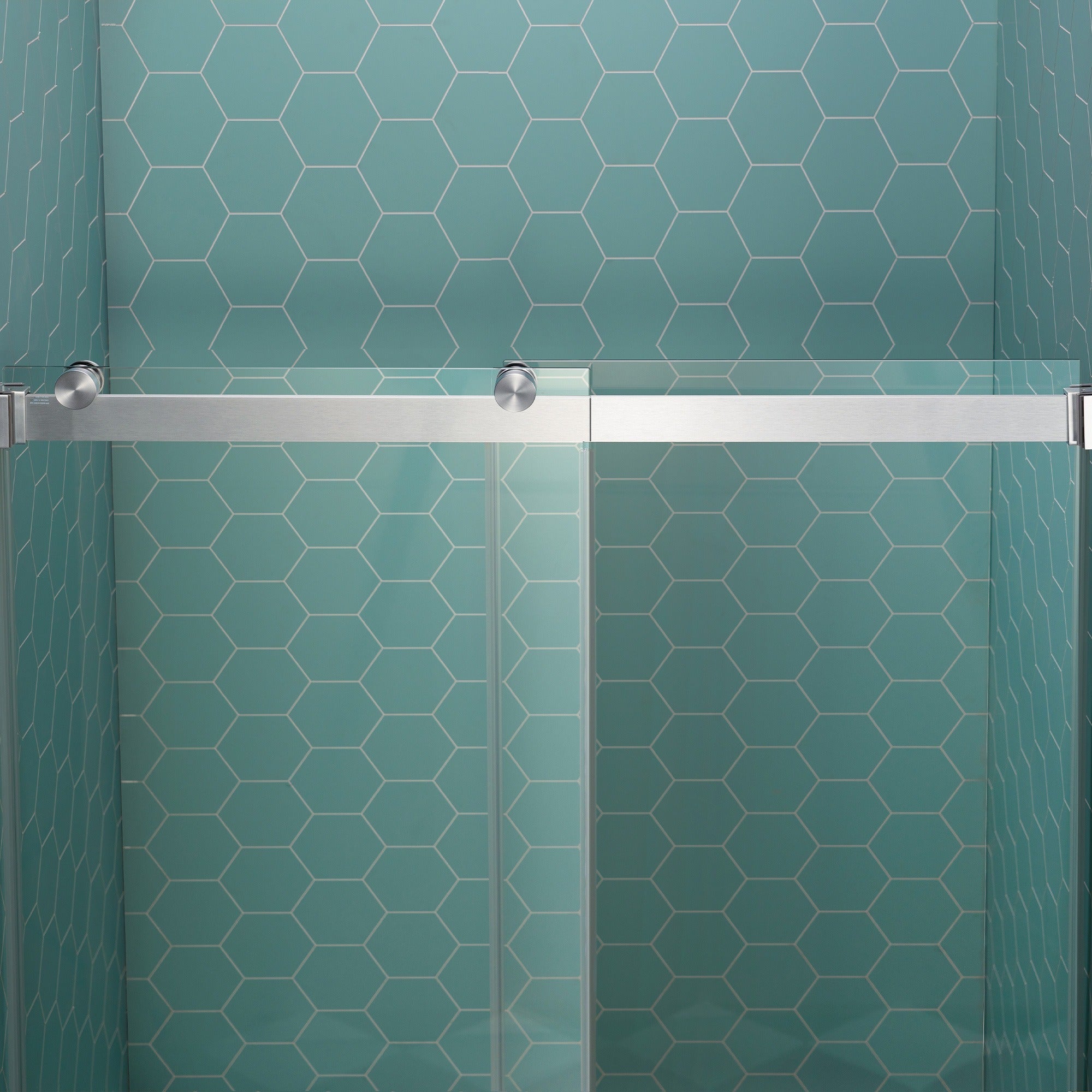 WOODBRIDGE Frameless Double Sliding Shower Door, 44-48" Width x 80"Height with 5/16"(8mm) Clear Tempered Glass, SURFK-4880