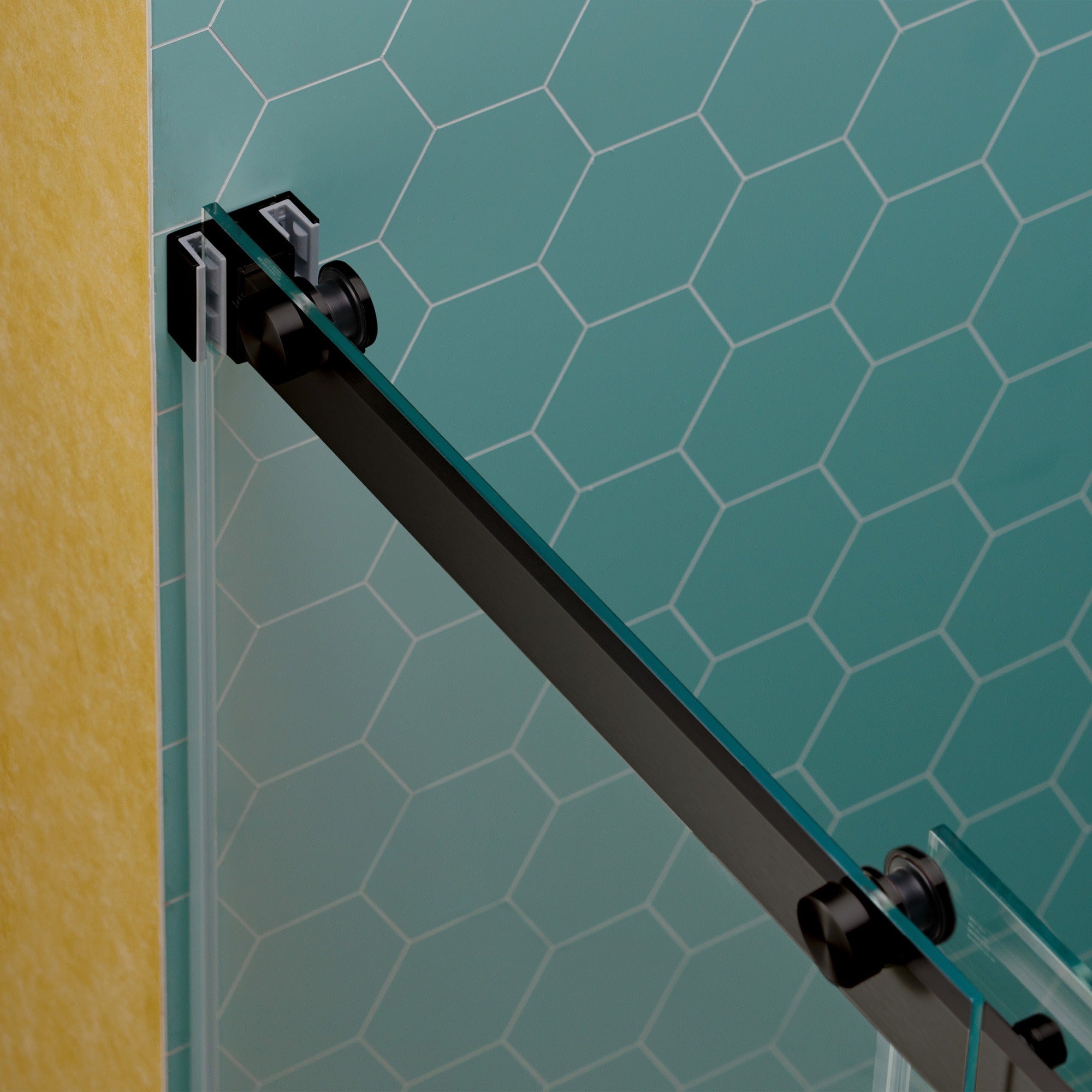 WOODBRIDGE Frameless Double Sliding Shower Door, 44-48" Width x 80"Height with 5/16"(8mm) Clear Tempered Glass, SURFK-4880