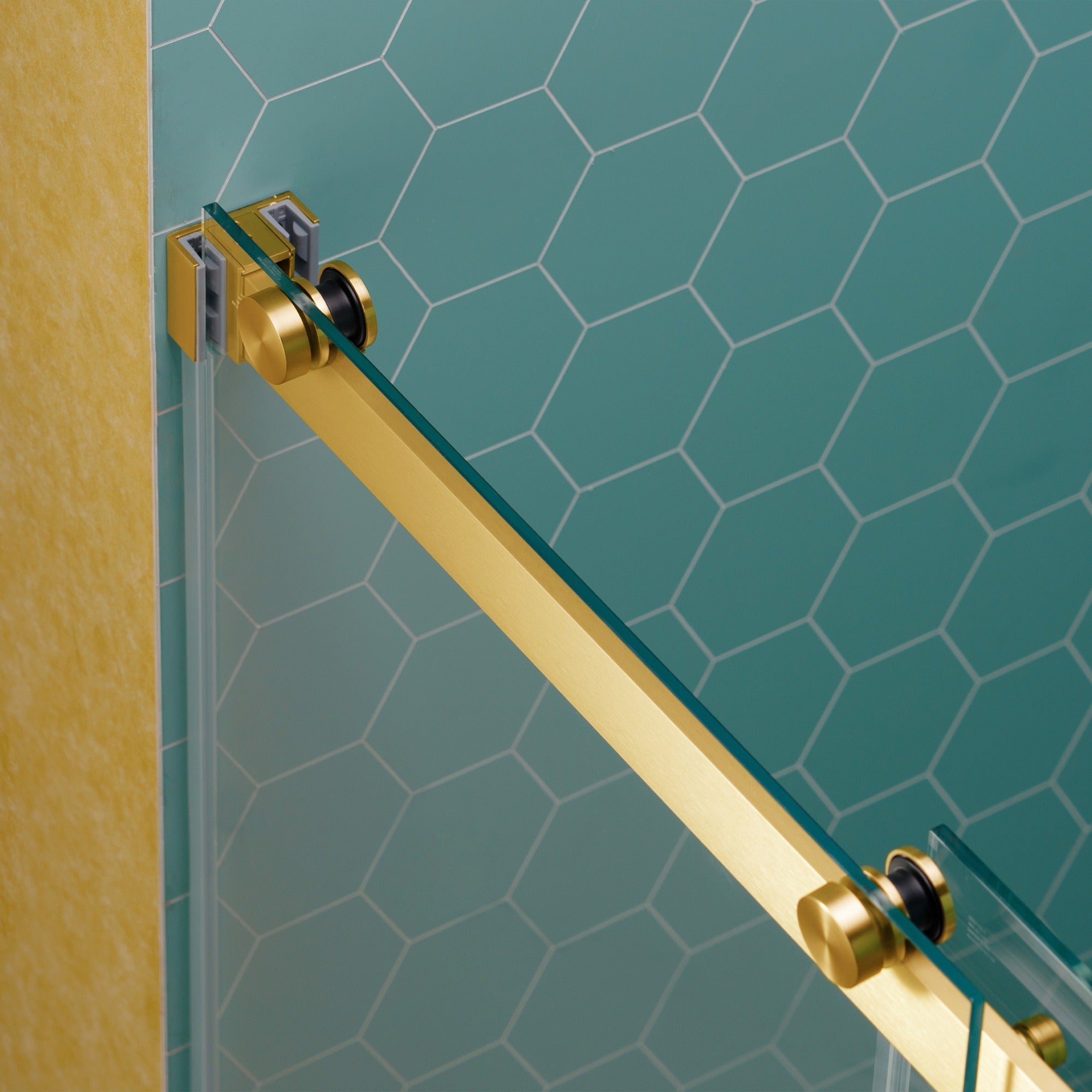 WOODBRIDGE Frameless Double Sliding Shower Door, 44-48" Width x 80"Height with 5/16"(8mm) Clear Tempered Glass, SURFK-4880