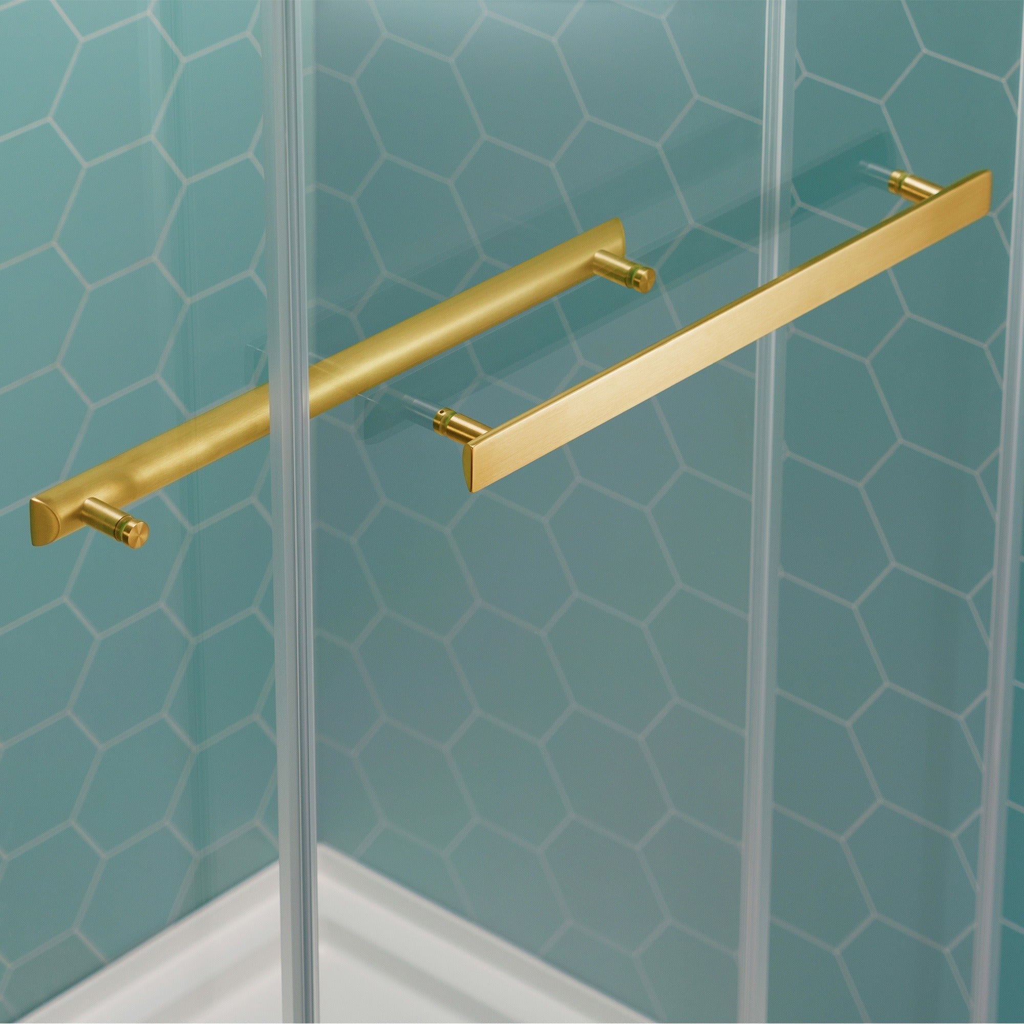 WOODBRIDGE Frameless Double Sliding Shower Door, 44-48" Width x 80"Height with 5/16"(8mm) Clear Tempered Glass, SURFK-4880