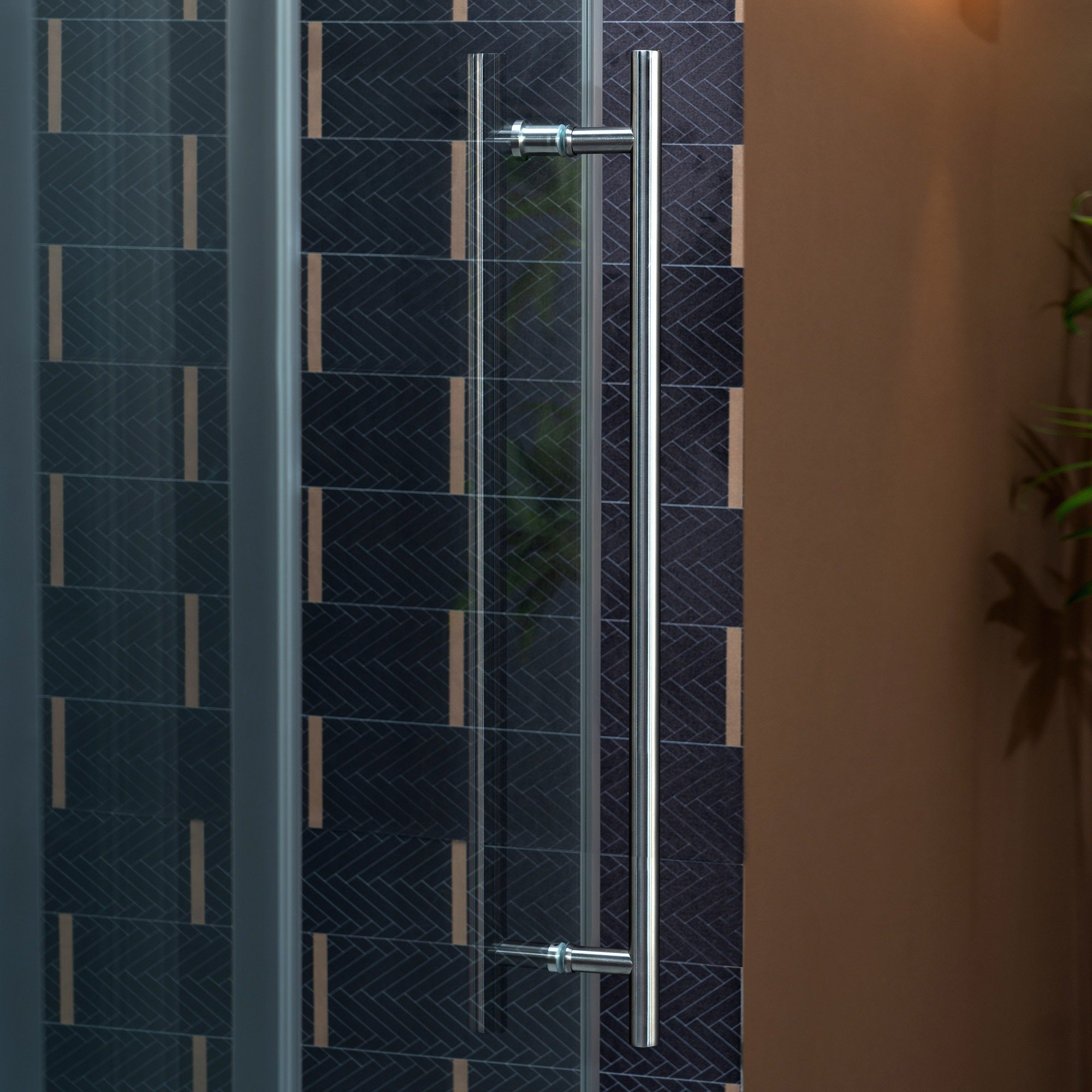 WOODBRIDGE Frameless Single Sliding Shower Door, 56-60" Width x 80"Height with 3/8"(10mm) Clear Tempered Glass, SEAZ-6080