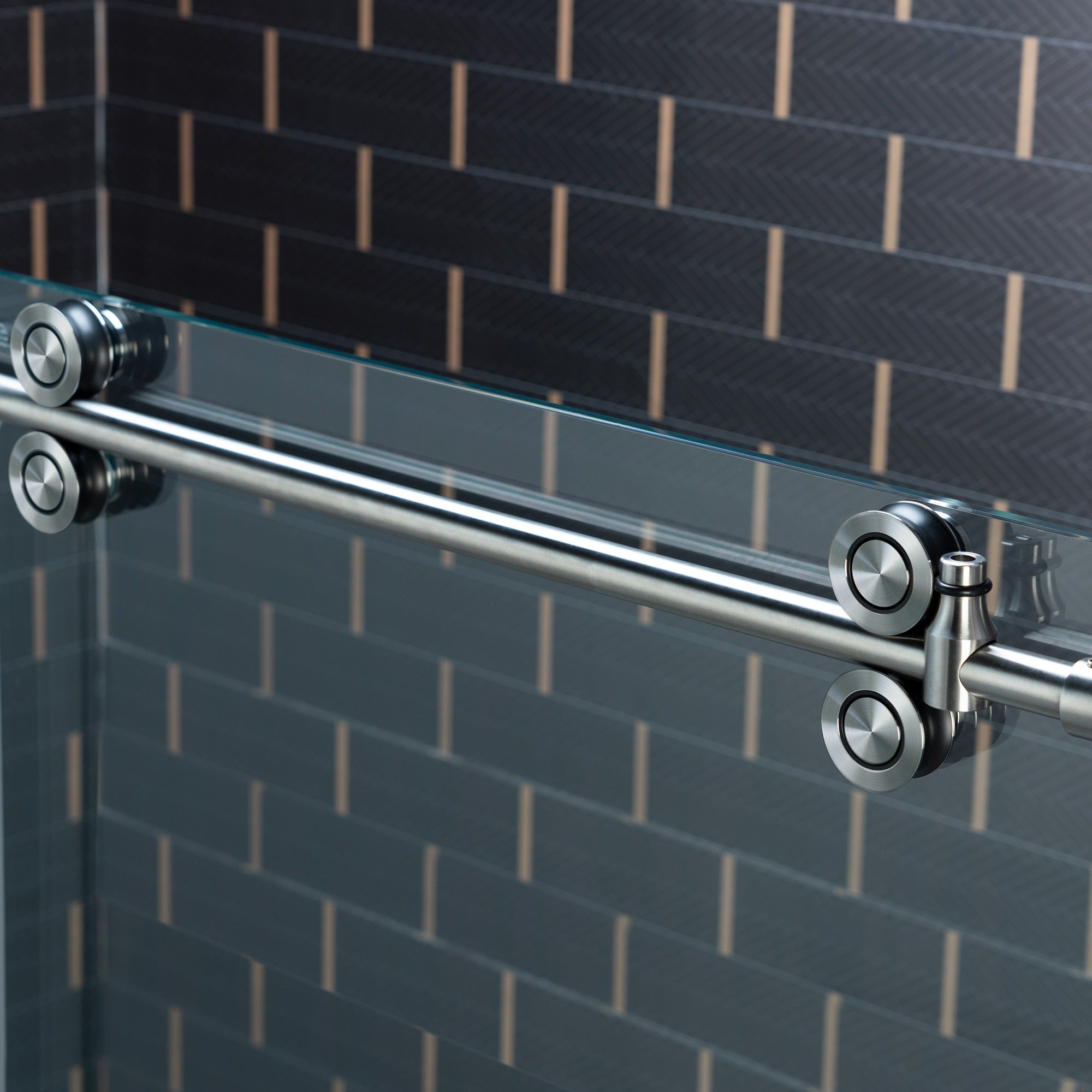WOODBRIDGE Frameless Single Sliding Shower Door, 56-60" Width x 80"Height with 3/8"(10mm) Clear Tempered Glass, SEAZ-6080