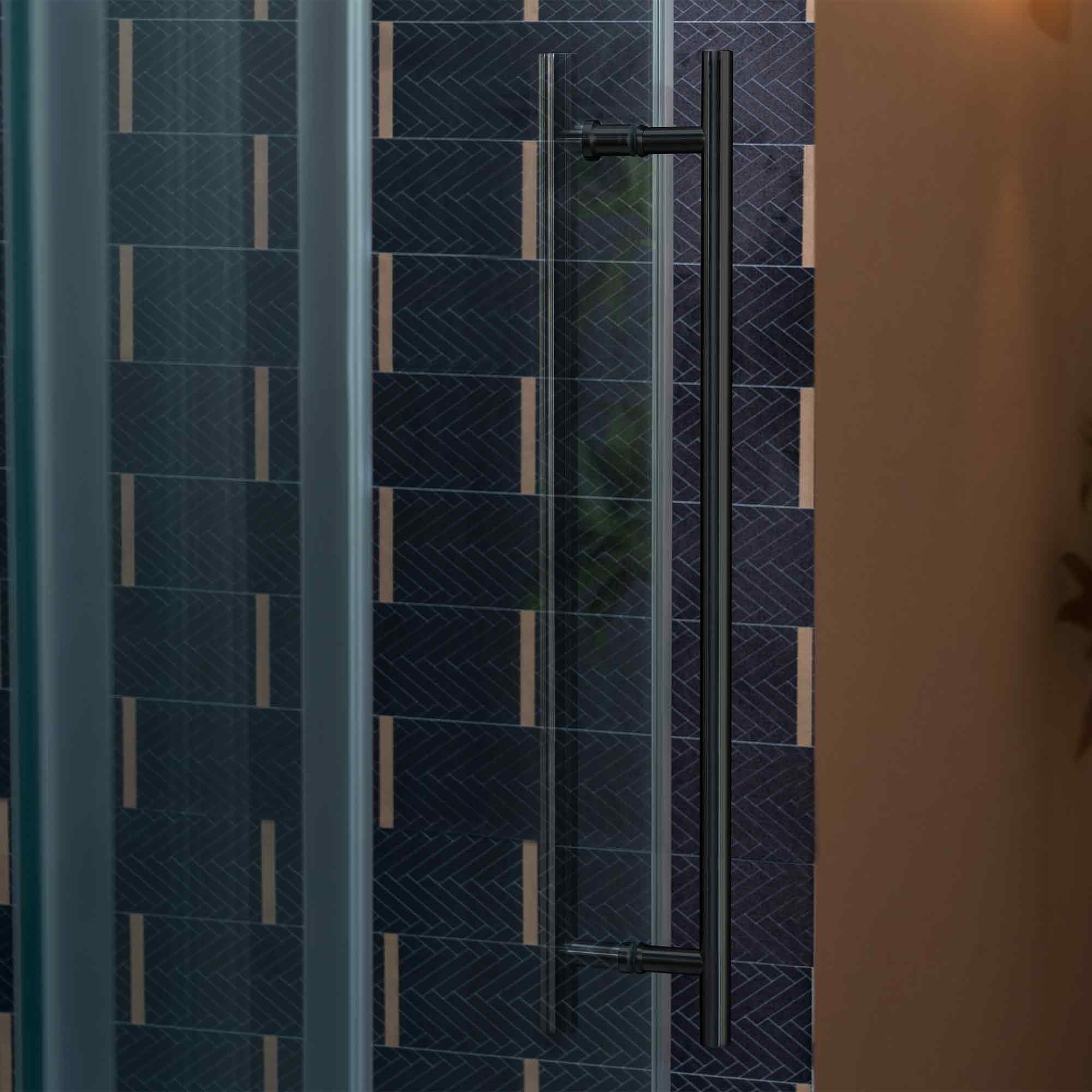 WOODBRIDGE Frameless Single Sliding Shower Door, 56-60" Width x 80"Height with 3/8"(10mm) Clear Tempered Glass, SEAZ-6080