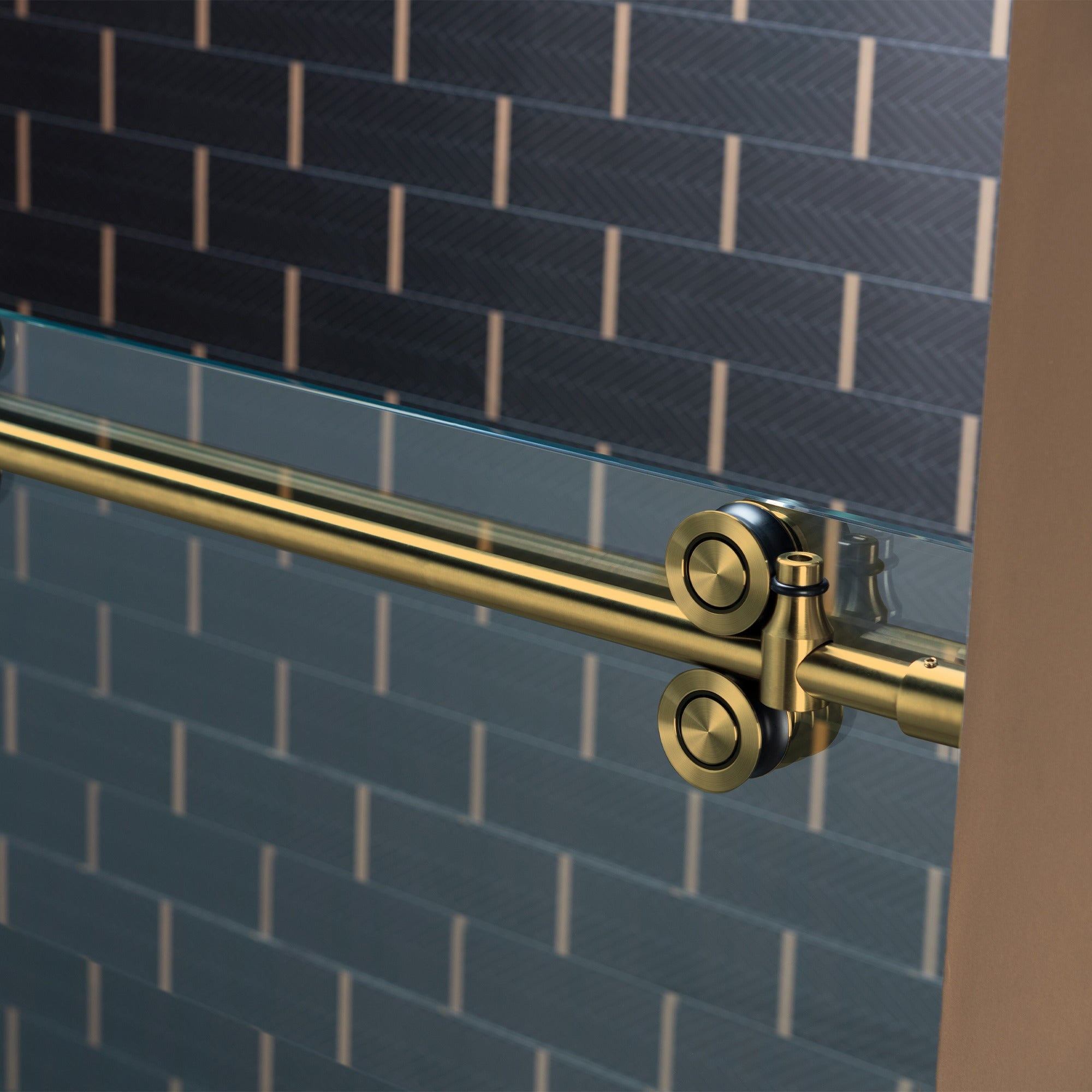 WOODBRIDGE Frameless Single Sliding Shower Door, 56-60" Width x 80"Height with 3/8"(10mm) Clear Tempered Glass, SEAZ-6080