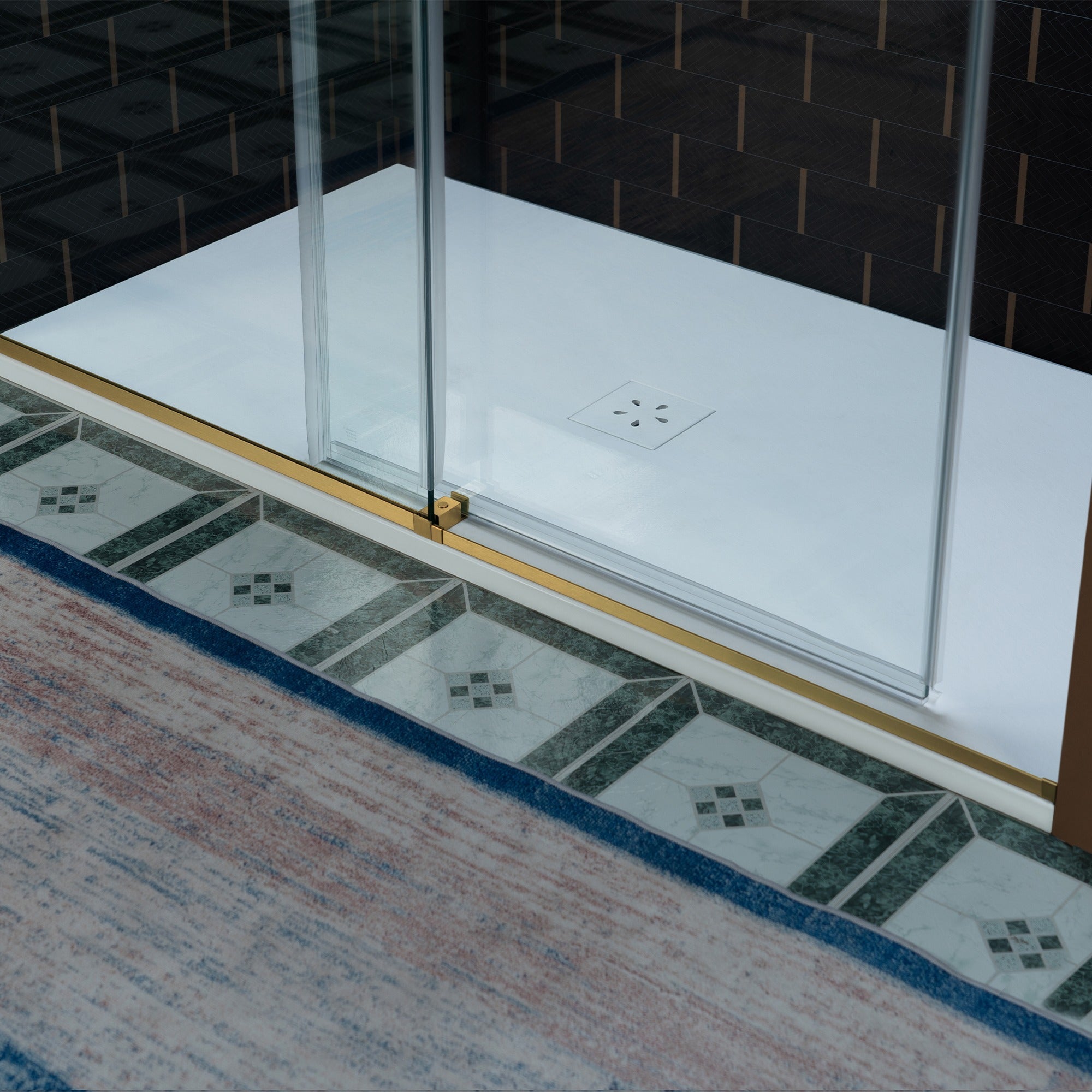 WOODBRIDGE Frameless Single Sliding Shower Door, 56-60" Width x 80"Height with 3/8"(10mm) Clear Tempered Glass, SEAZ-6080