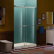 WOODBRIDGE Frameless Double Sliding Shower Door, 56-60" Width x 80"Height with 5/16"(8mm) Clear Tempered Glass