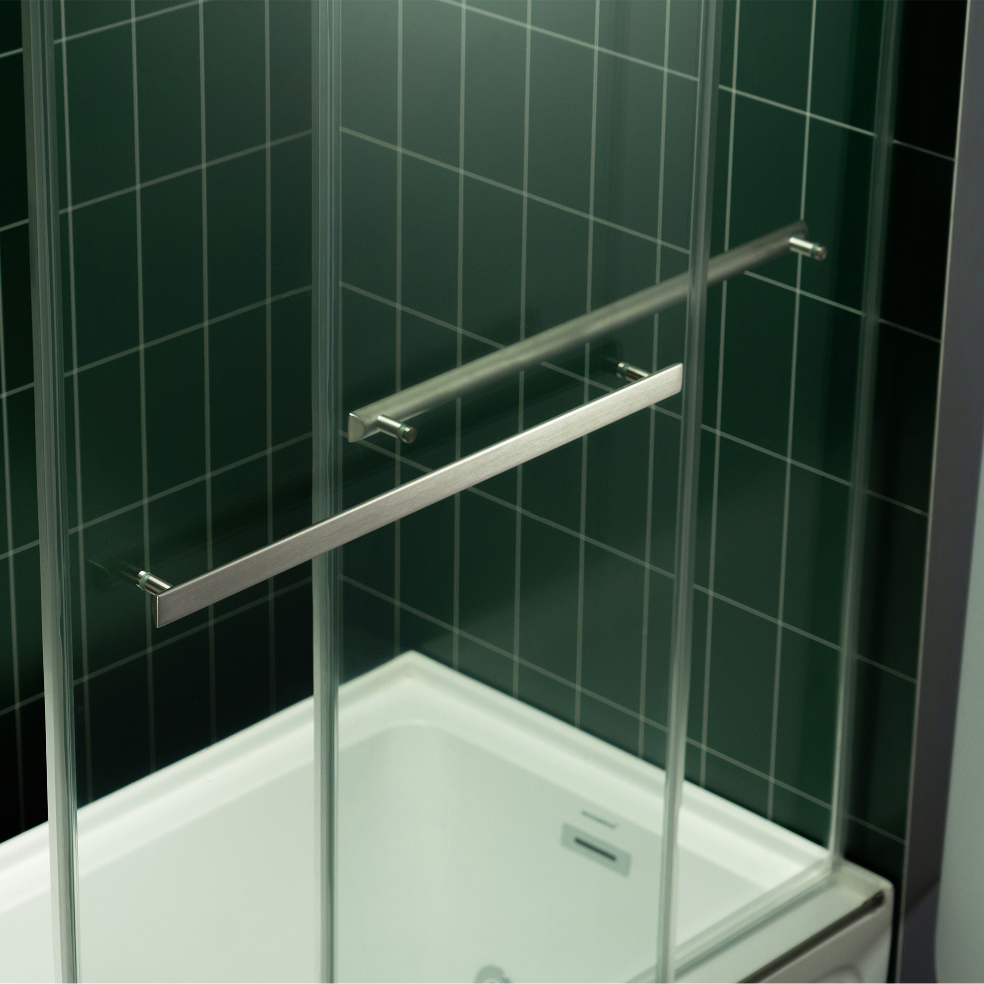 WOODBRIDGE Frameless Double Sliding Tub Door with Soft Close System, 57.5-60" Width x 62"Height with 3/8"(10mm) Clear Tempered Glass, REFT-6062
