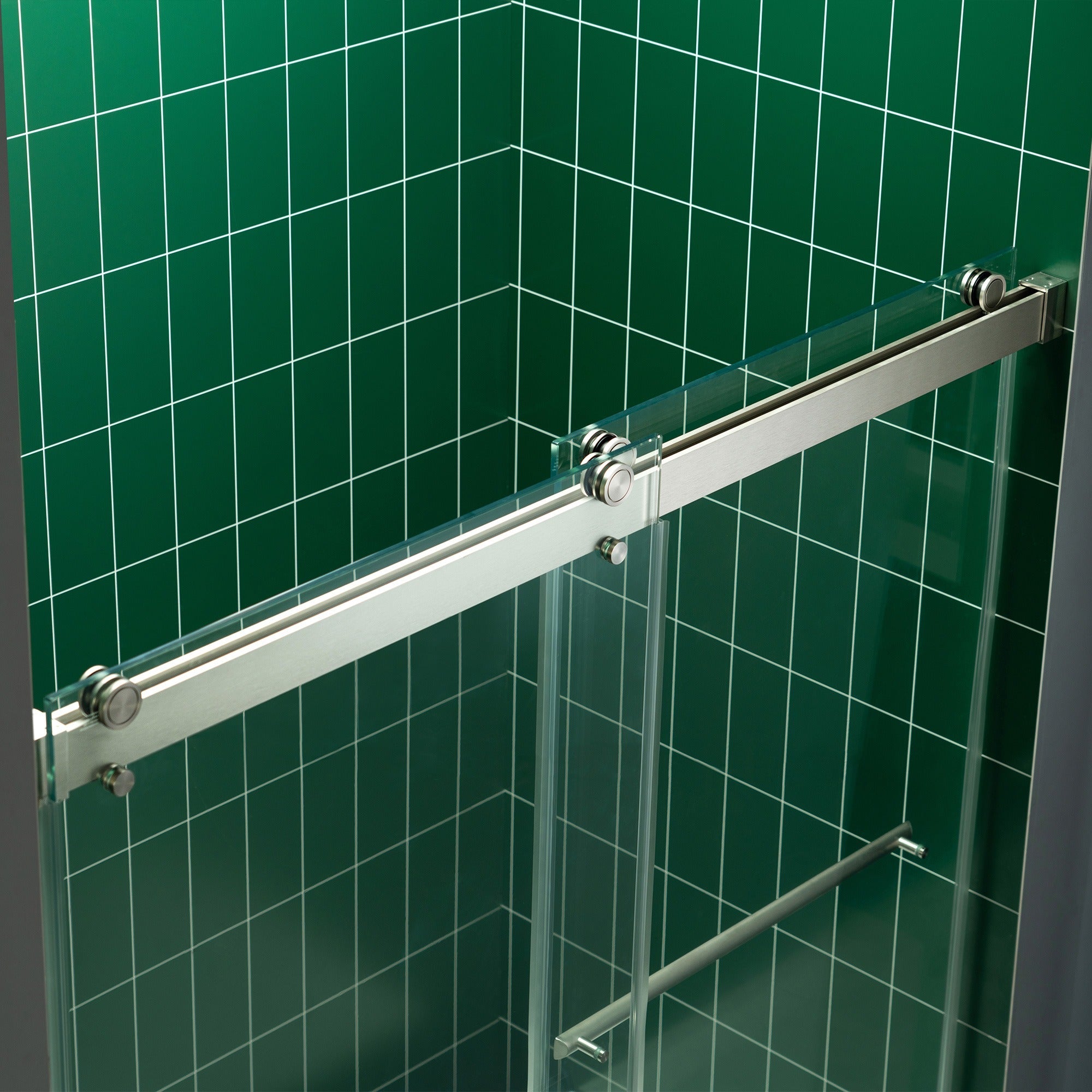 WOODBRIDGE Frameless Double Sliding Tub Door with Soft Close System, 57.5-60" Width x 62"Height with 3/8"(10mm) Clear Tempered Glass, REFT-6062