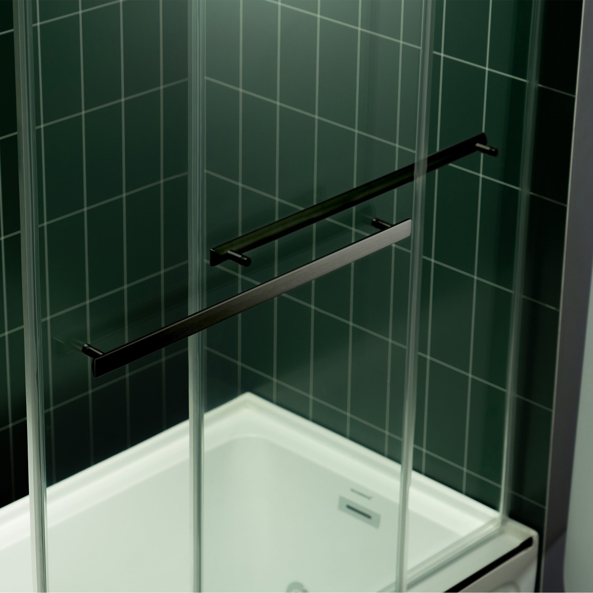 WOODBRIDGE Frameless Double Sliding Tub Door with Soft Close System, 57.5-60" Width x 62"Height with 3/8"(10mm) Clear Tempered Glass, REFT-6062