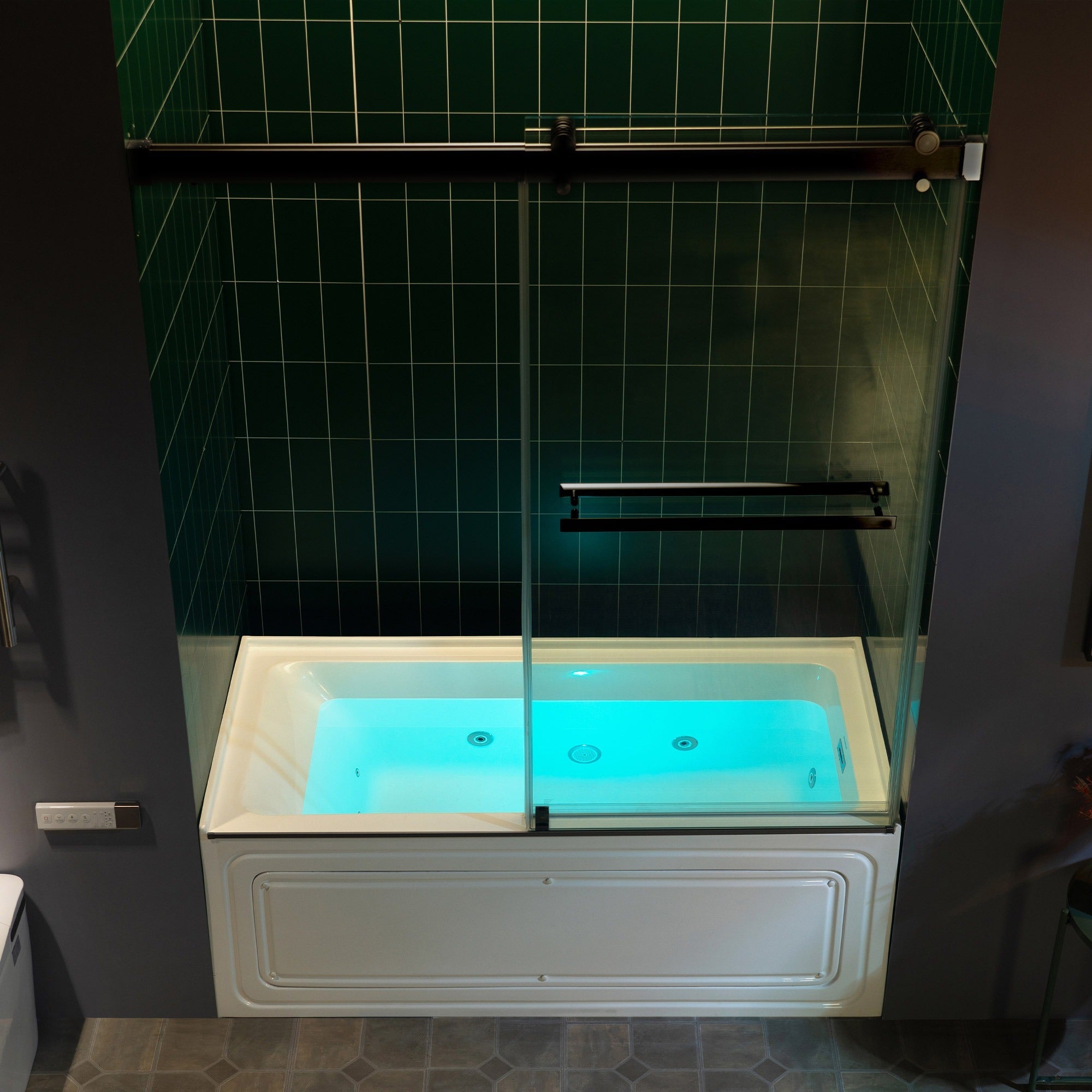 WOODBRIDGE Frameless Double Sliding Tub Door with Soft Close System, 57.5-60" Width x 62"Height with 3/8"(10mm) Clear Tempered Glass, REFT-6062
