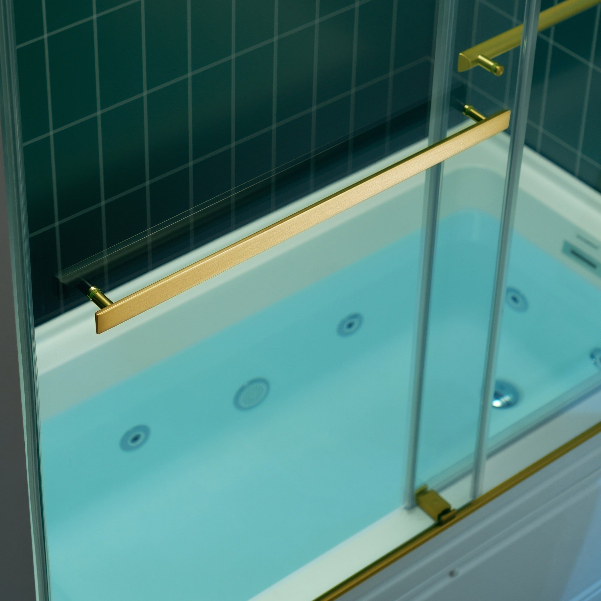 WOODBRIDGE Frameless Double Sliding Tub Door with Soft Close System, 57.5-60" Width x 62"Height with 3/8"(10mm) Clear Tempered Glass, REFT-6062