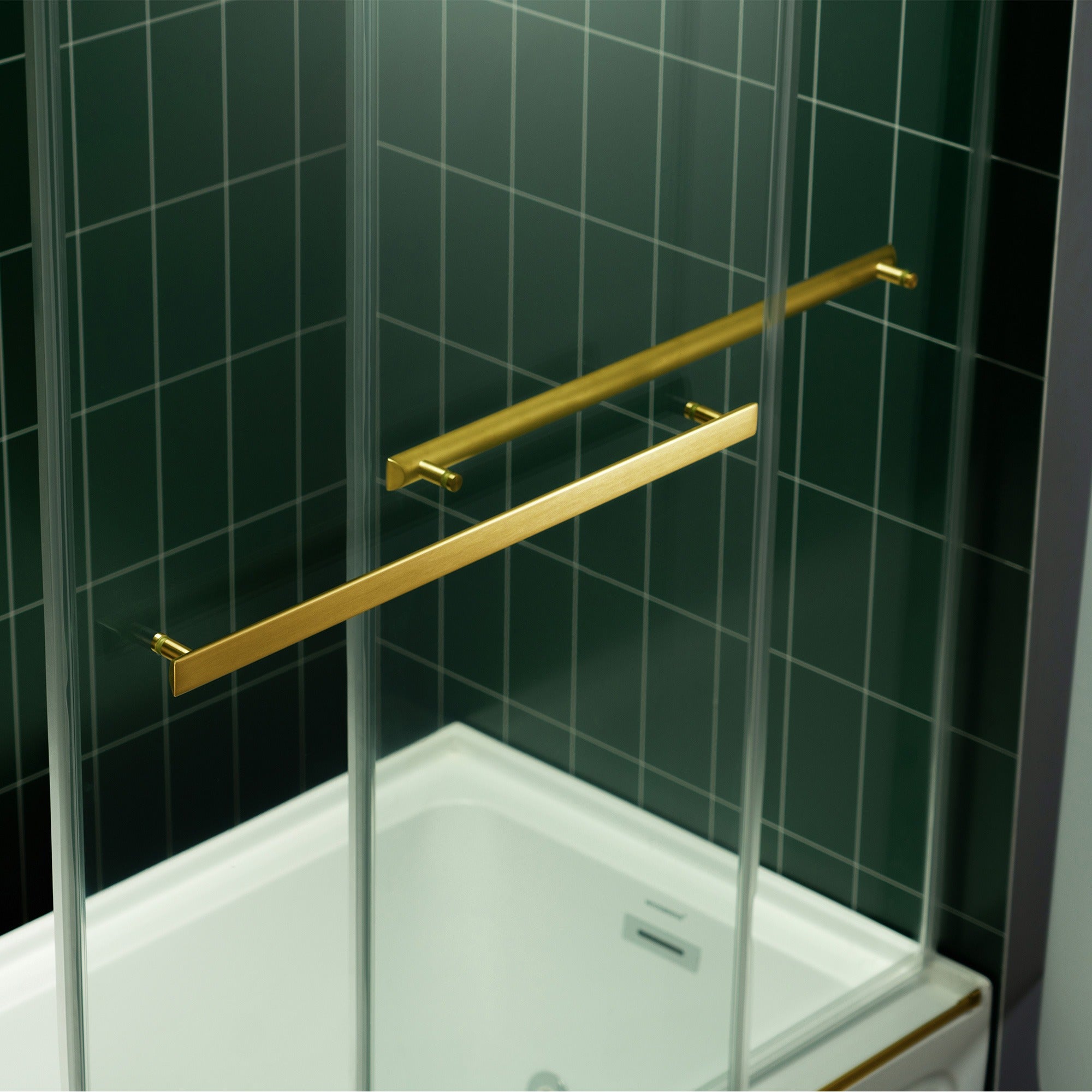 WOODBRIDGE Frameless Double Sliding Tub Door with Soft Close System, 57.5-60" Width x 62"Height with 3/8"(10mm) Clear Tempered Glass, REFT-6062