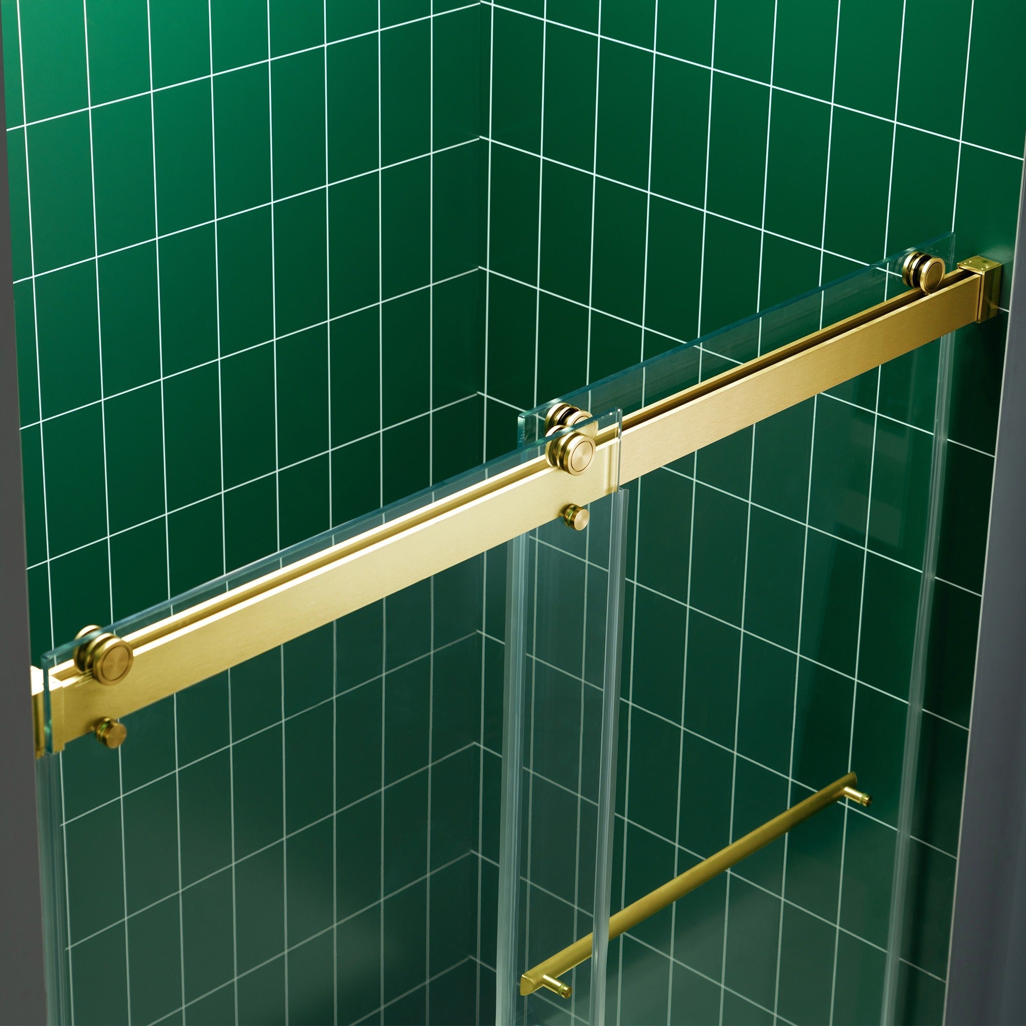 WOODBRIDGE Frameless Double Sliding Tub Door with Soft Close System, 57.5-60" Width x 62"Height with 3/8"(10mm) Clear Tempered Glass, REFT-6062
