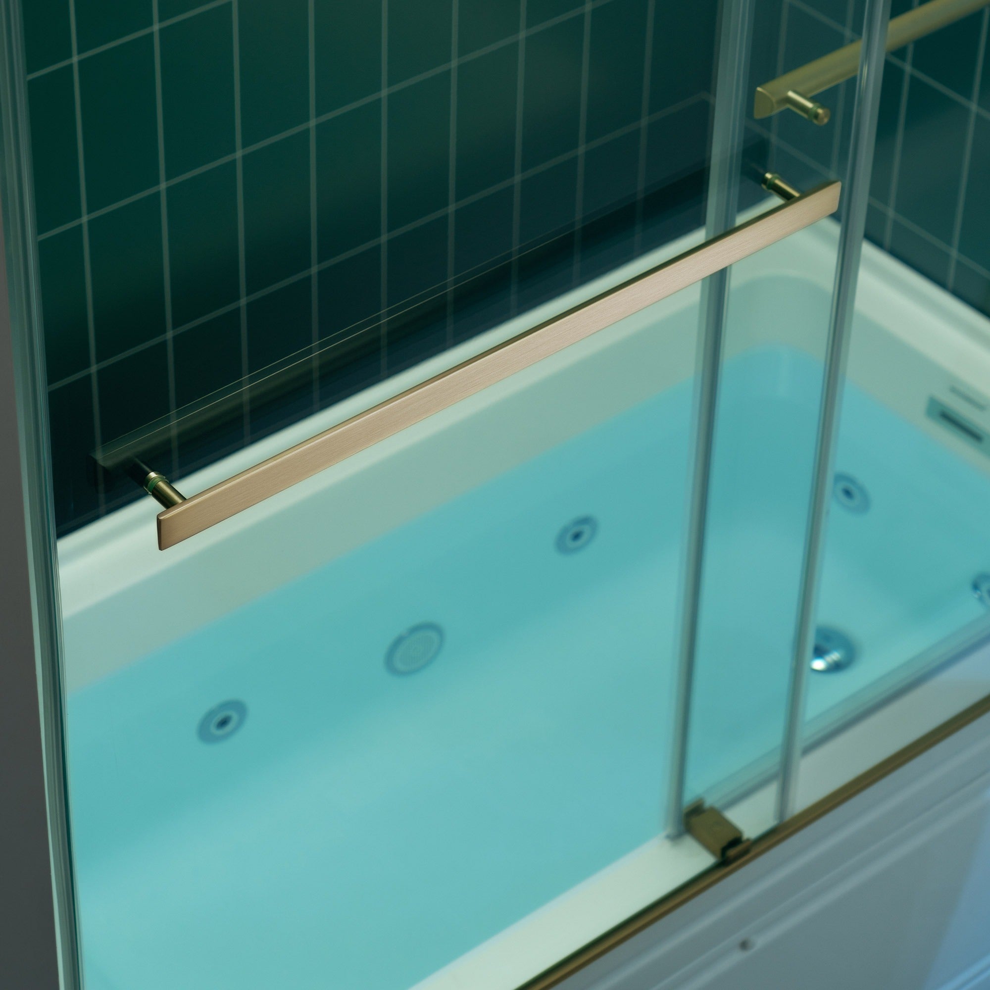 WOODBRIDGE Frameless Double Sliding Tub Door with Soft Close System, 57.5-60" Width x 62"Height with 3/8"(10mm) Clear Tempered Glass, REFT-6062