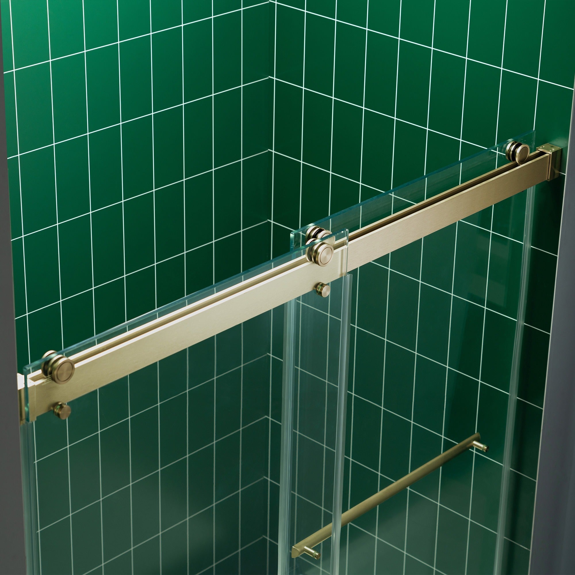 WOODBRIDGE Frameless Double Sliding Tub Door with Soft Close System, 57.5-60" Width x 62"Height with 3/8"(10mm) Clear Tempered Glass, REFT-6062