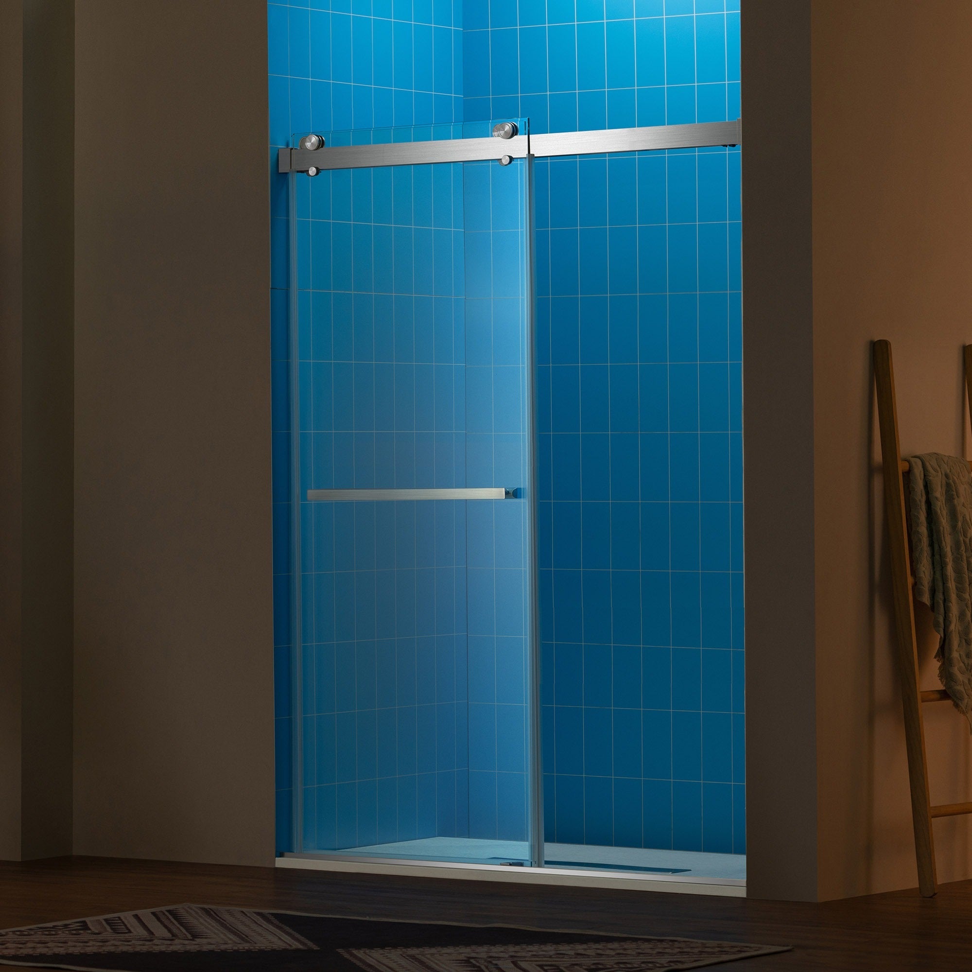 WOODBRIDGE Frameless Double Sliding Shower Door with Soft Close System, 57.5-60" Width x 80"Height with 3/8"(10mm) Clear Tempered Glass,REFT-6080