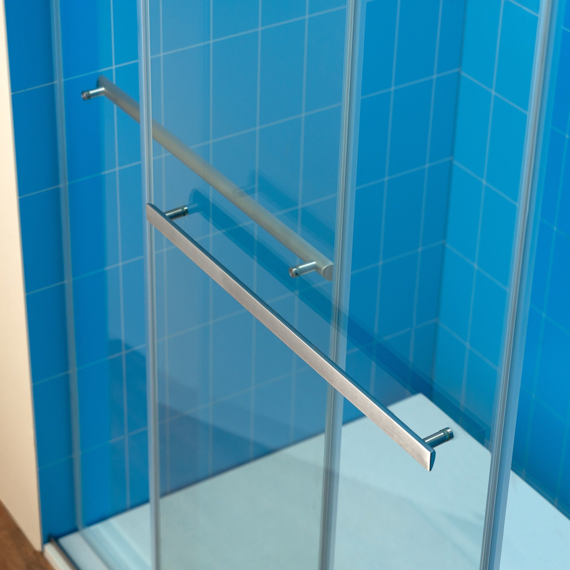 WOODBRIDGE Frameless Double Sliding Shower Door with Soft Close System, 57.5-60" Width x 80"Height with 3/8"(10mm) Clear Tempered Glass,REFT-6080