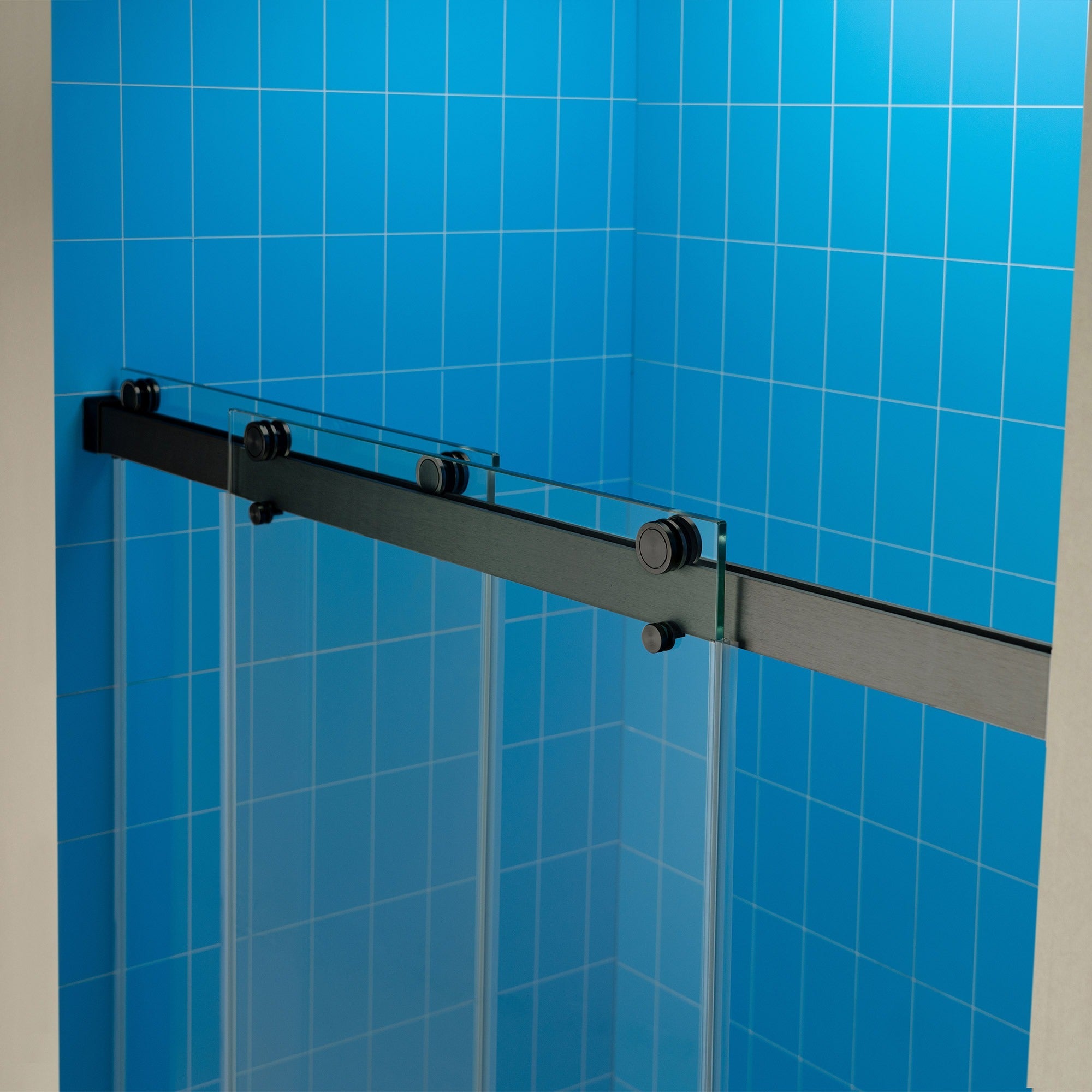 WOODBRIDGE Frameless Double Sliding Shower Door with Soft Close System, 57.5-60" Width x 80"Height with 3/8"(10mm) Clear Tempered Glass,REFT-6080