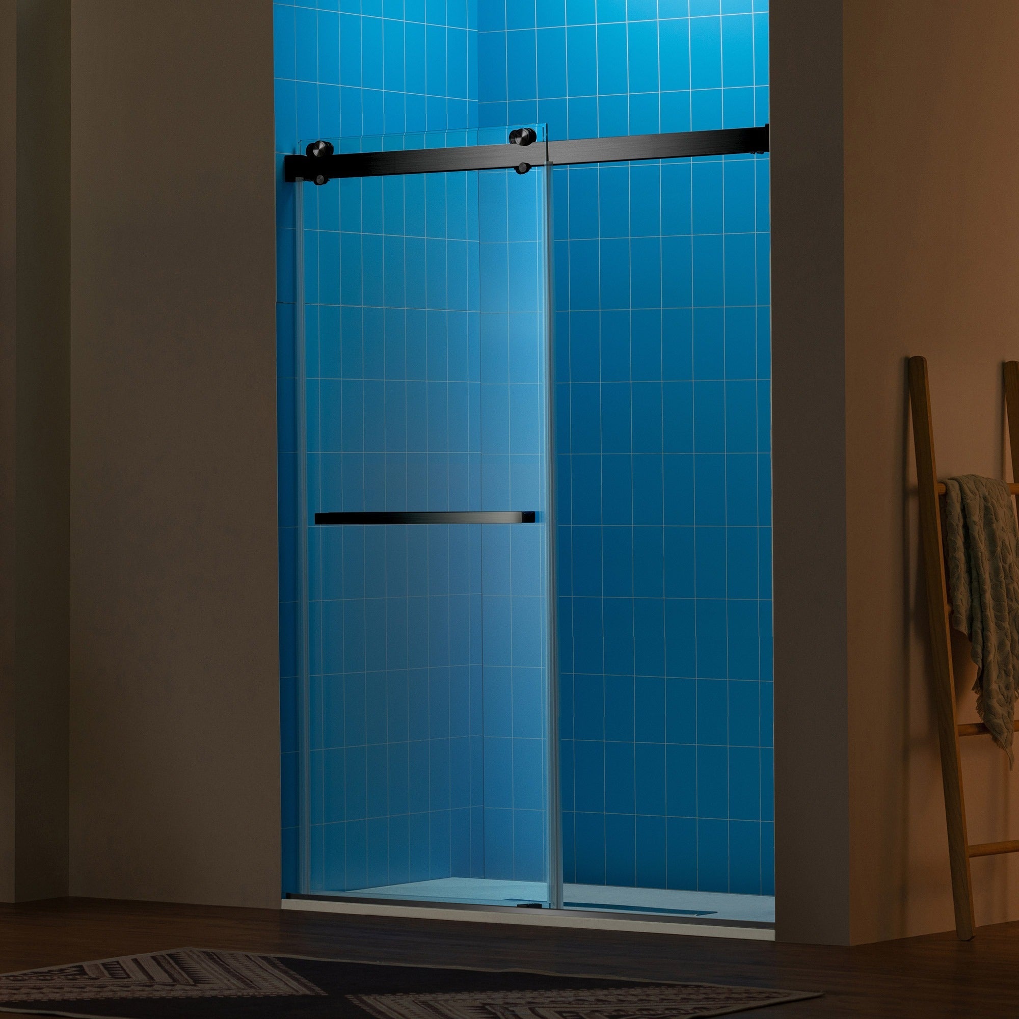 WOODBRIDGE Frameless Double Sliding Shower Door with Soft Close System, 57.5-60" Width x 80"Height with 3/8"(10mm) Clear Tempered Glass,REFT-6080