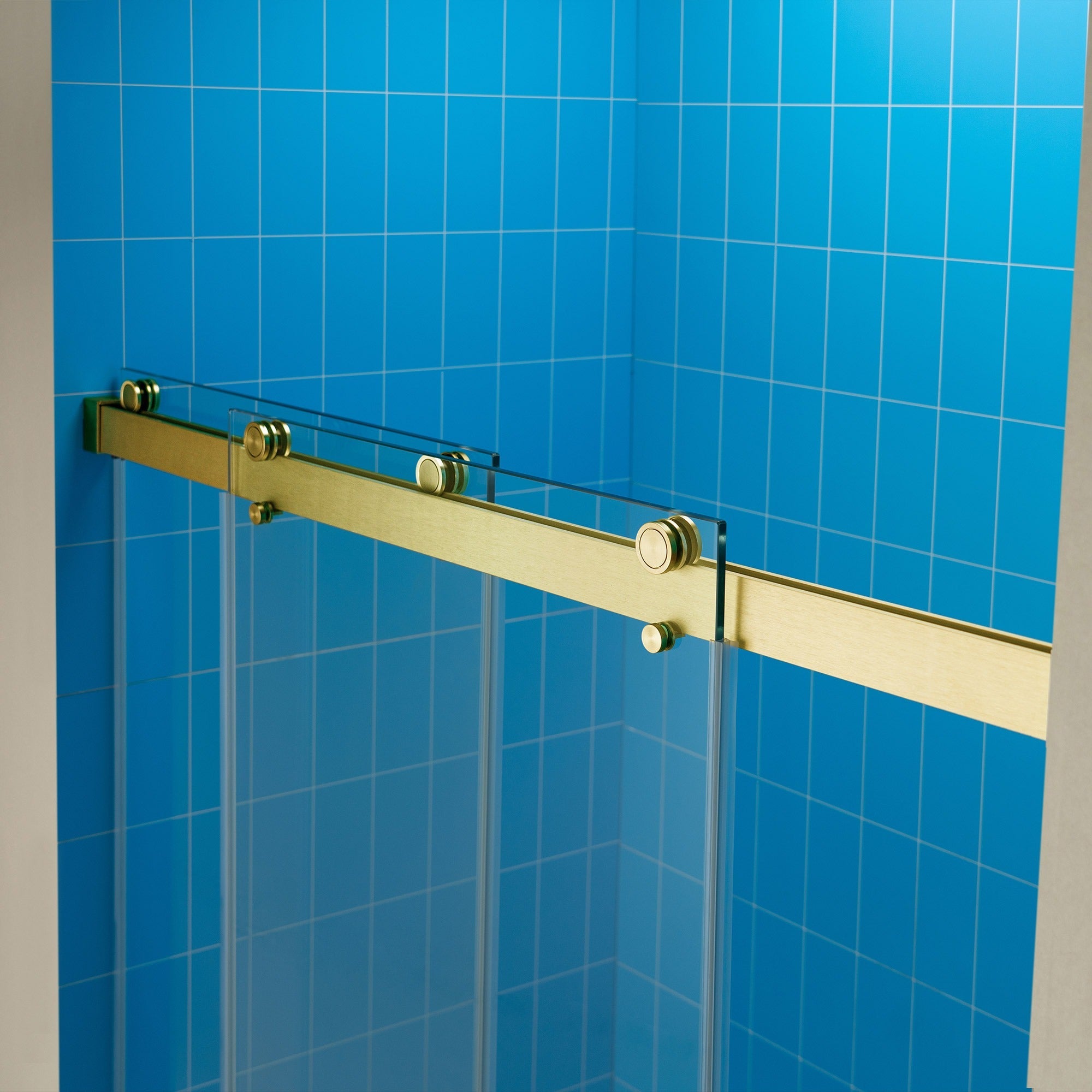 WOODBRIDGE Frameless Double Sliding Shower Door with Soft Close System, 57.5-60" Width x 80"Height with 3/8"(10mm) Clear Tempered Glass,REFT-6080