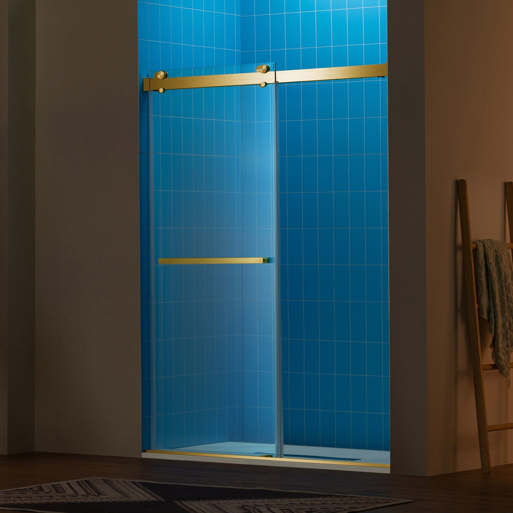 WOODBRIDGE Frameless Double Sliding Shower Door with Soft Close System, 57.5-60" Width x 80"Height with 3/8"(10mm) Clear Tempered Glass,REFT-6080