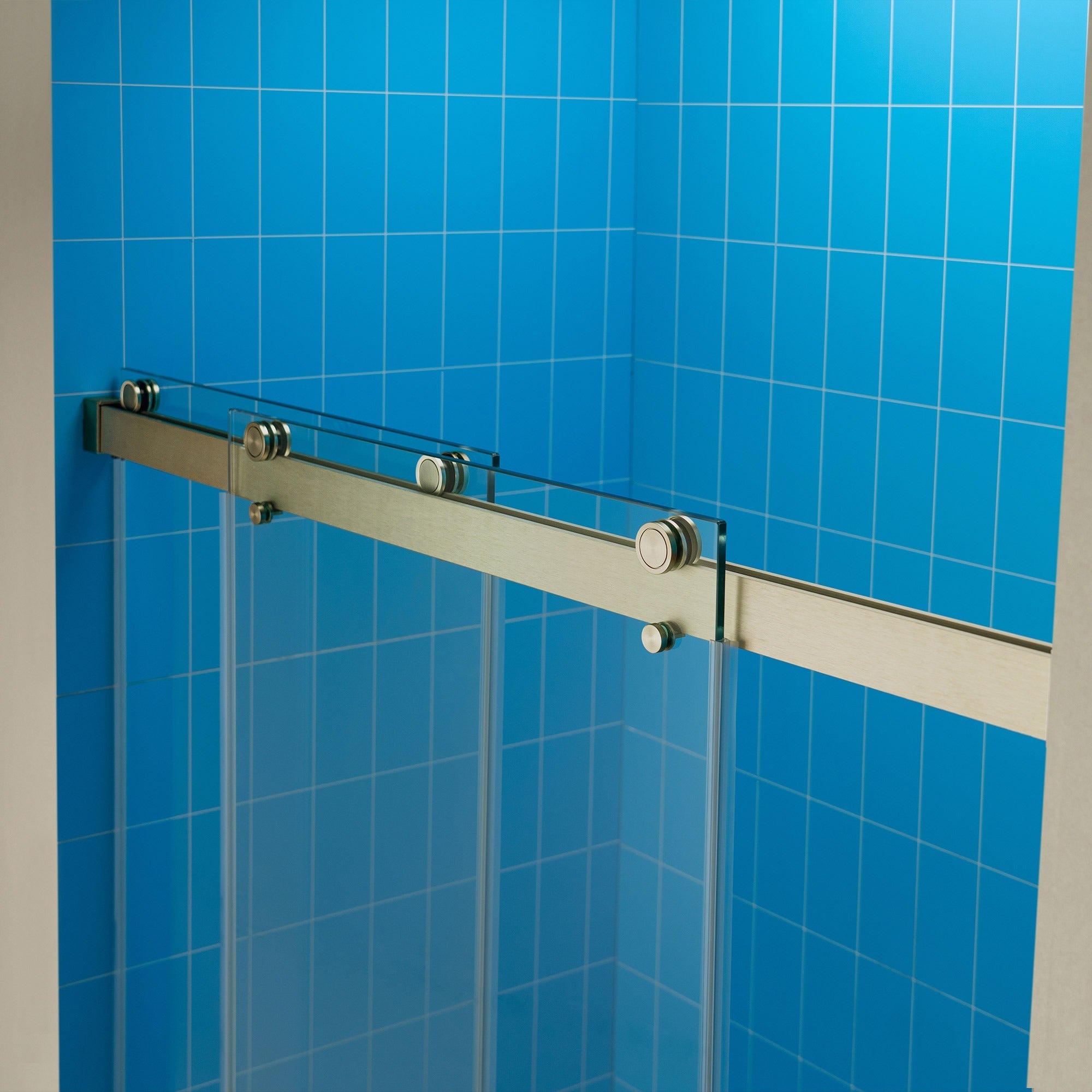 WOODBRIDGE Frameless Double Sliding Shower Door with Soft Close System, 57.5-60" Width x 80"Height with 3/8"(10mm) Clear Tempered Glass,REFT-6080