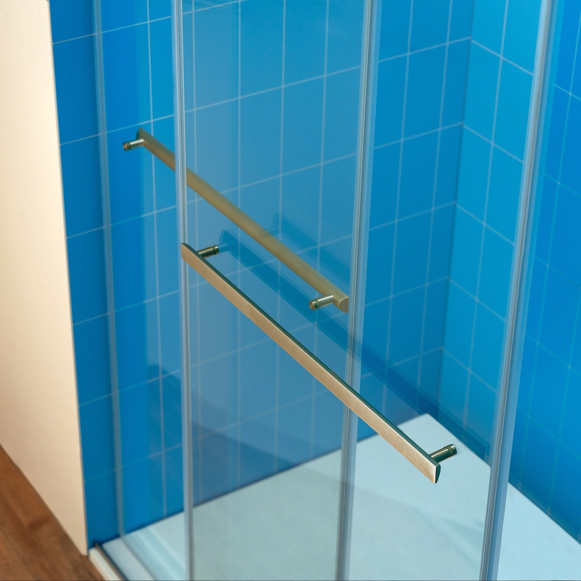 WOODBRIDGE Frameless Double Sliding Shower Door with Soft Close System, 57.5-60" Width x 80"Height with 3/8"(10mm) Clear Tempered Glass,REFT-6080