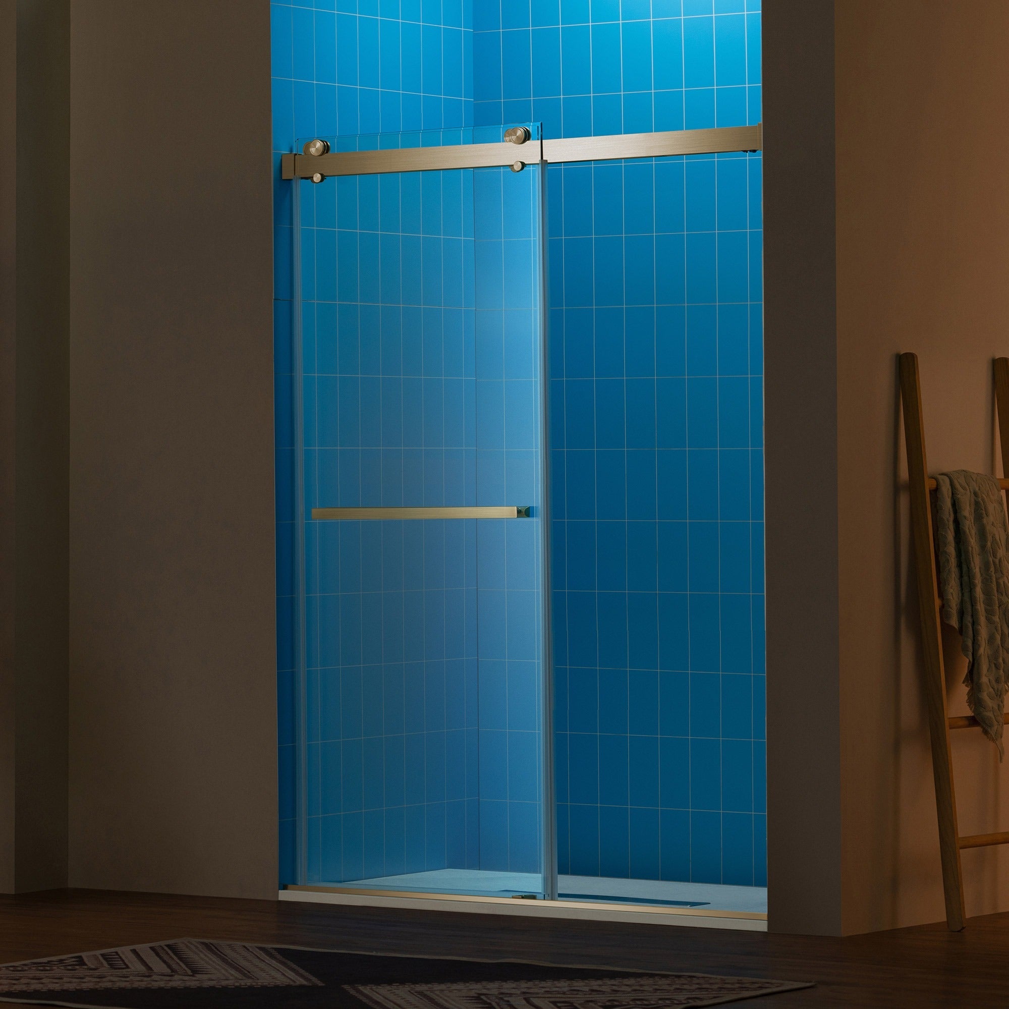 WOODBRIDGE Frameless Double Sliding Shower Door with Soft Close System, 57.5-60" Width x 80"Height with 3/8"(10mm) Clear Tempered Glass,REFT-6080