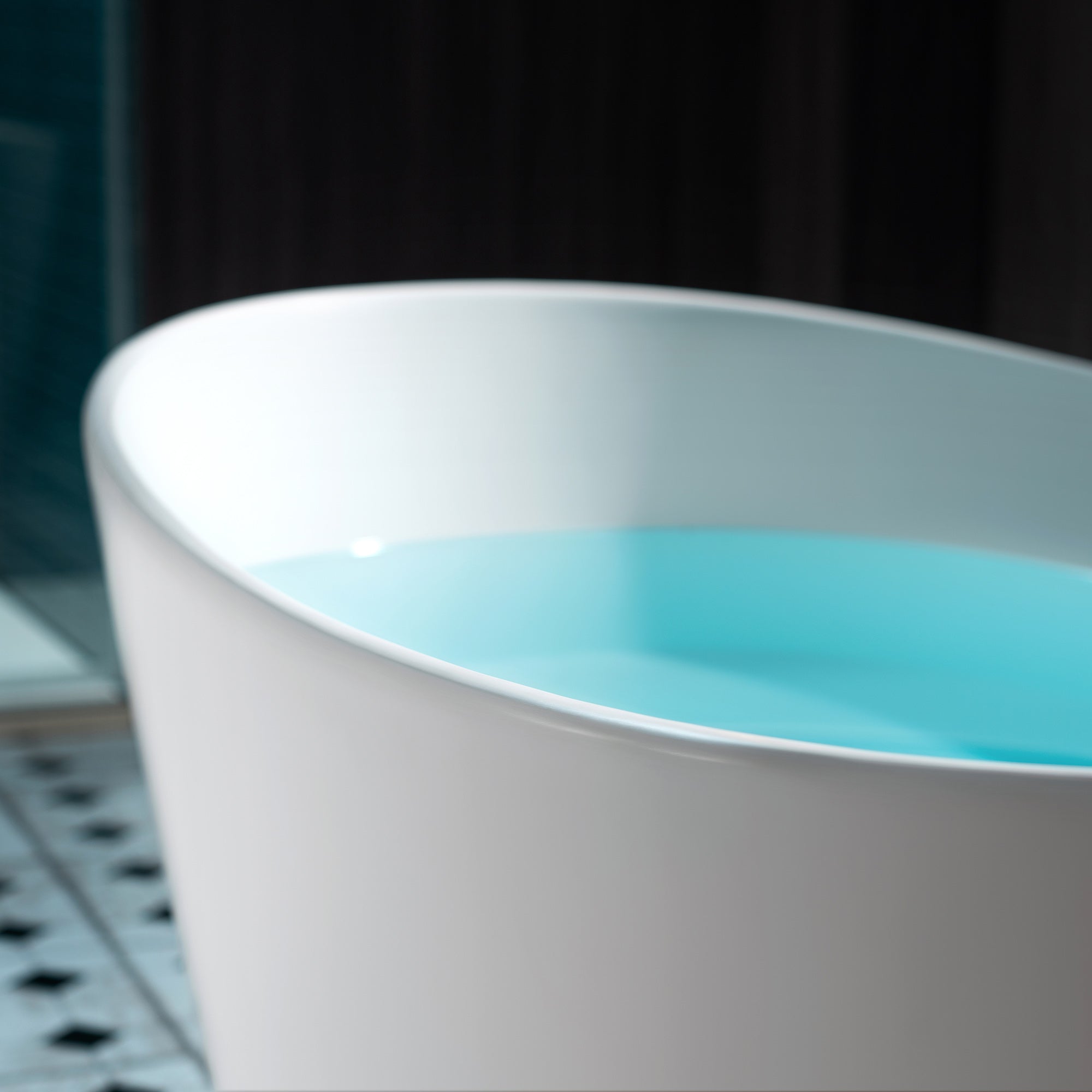WOODBRIDGE EST0606 59" x 33-1/2" Solid Surface Stone Resin Freestanding Bathtub – Matte White