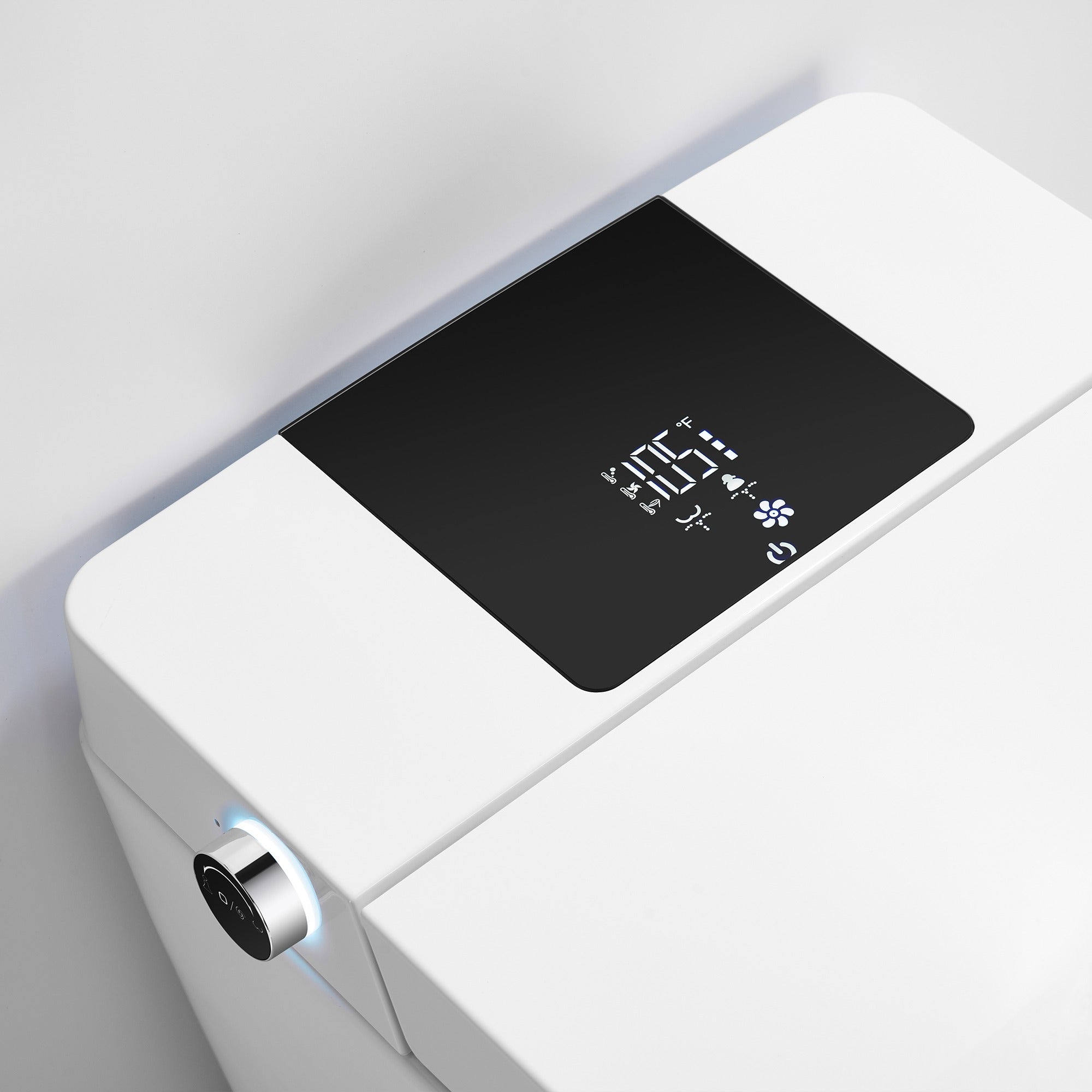 WOODBRIDGE EBT-WH01 One Piece Square Smart Bidet Toilet with Auto Open & Close, Foot Sensor, Auto Flush, Multiple Spray Modes, Heated Seat, Warm Water and Air Dryer, Auto LED Nightlight, Glossy White