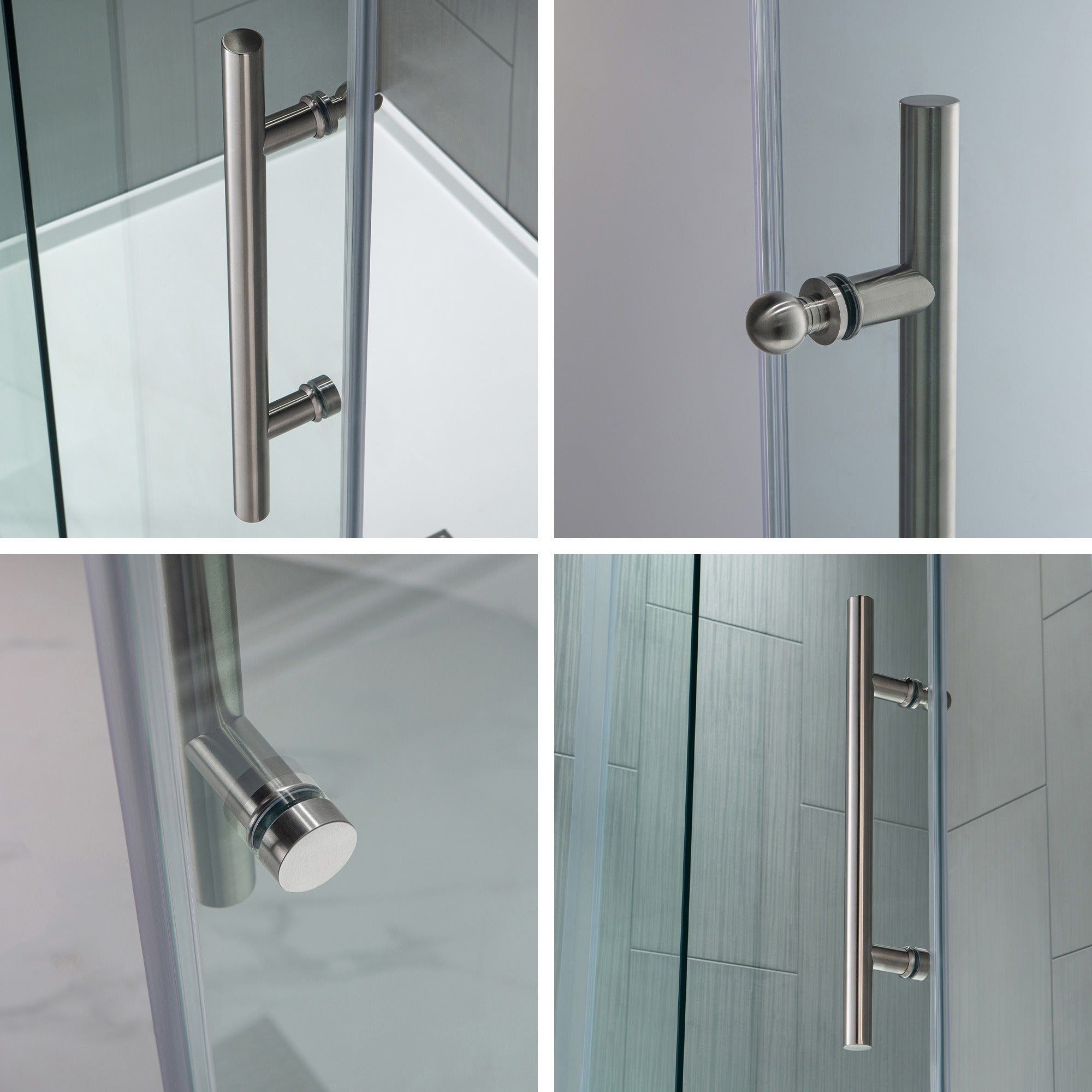 WOODBRIDGE Frameless Single Sliding Shower Door, 56-60" Width x 80"Height with 5/16"(8mm) Clear Tempered Glass, ALPC-6080