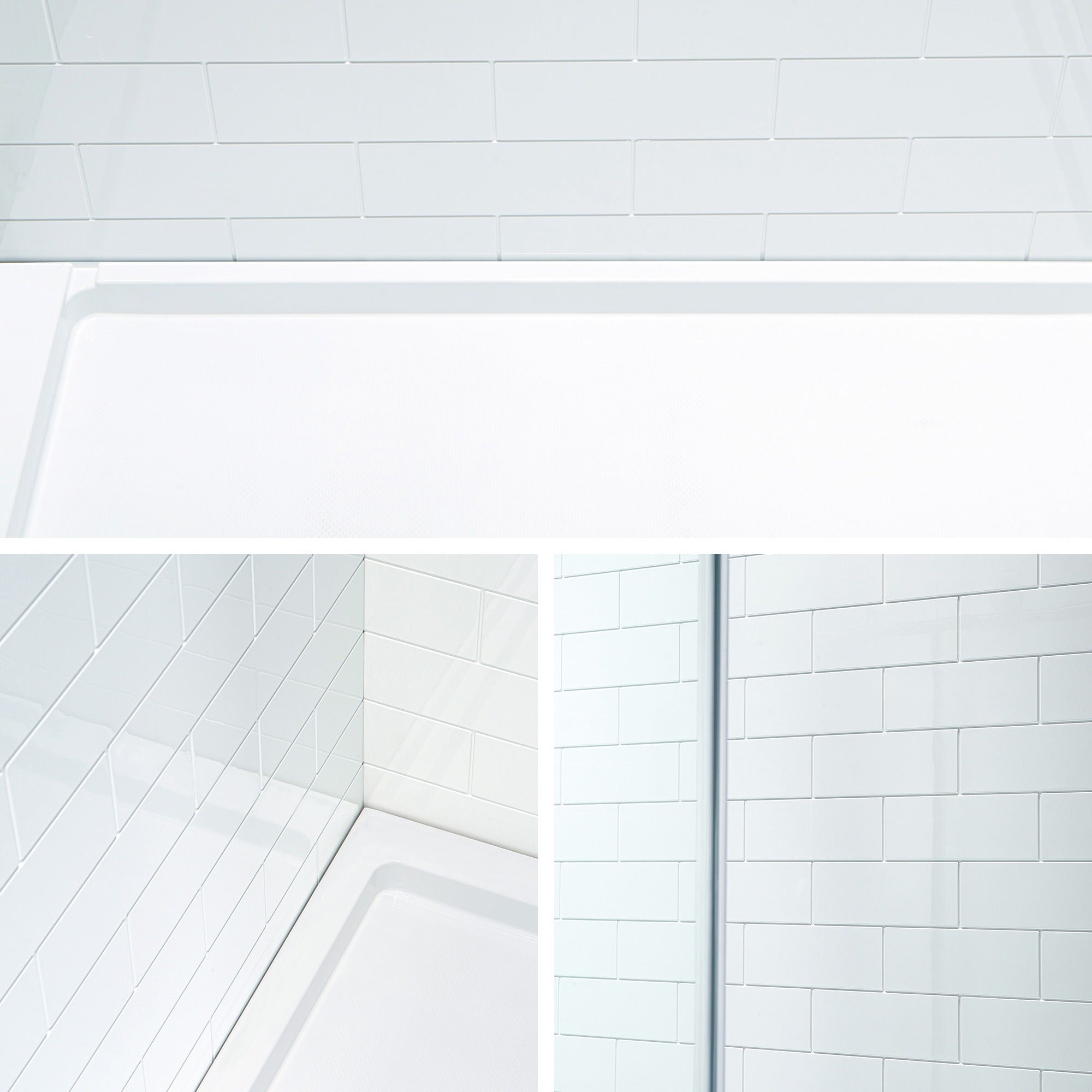 WOODBRIDGE Frameless Single Sliding Shower Door, 56-60" Width x 80"Height with 5/16"(8mm) Clear Tempered Glass, ALPC-6080
