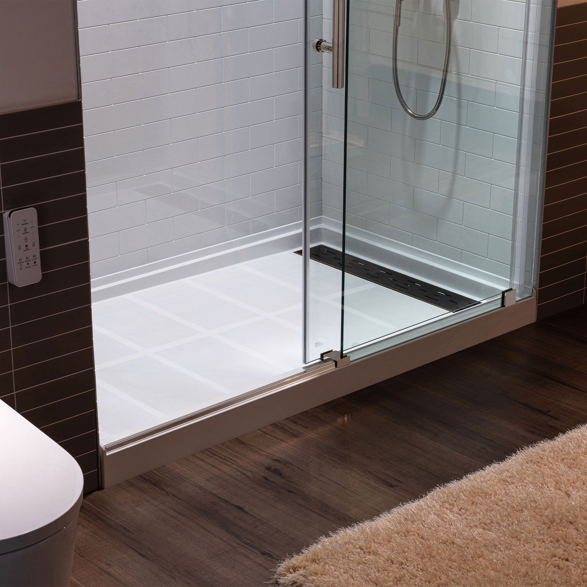 WOODBRIDGE Frameless Single Sliding Shower Door, 56-60" Width x 80"Height with 5/16"(8mm) Clear Tempered Glass, ALPC-6080
