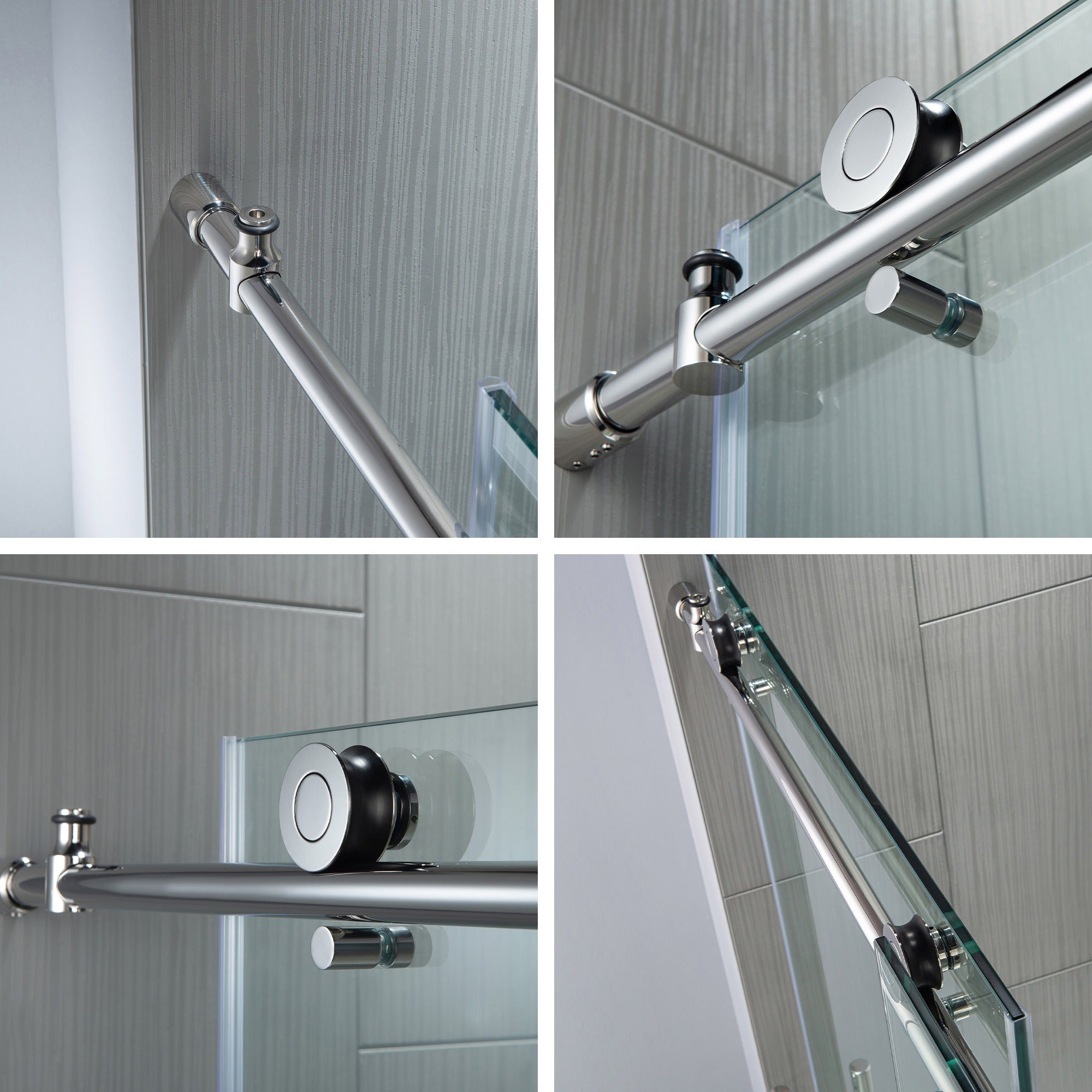 WOODBRIDGE Frameless Single Sliding Shower Door, 56-60" Width x 80"Height with 5/16"(8mm) Clear Tempered Glass, ALPC-6080