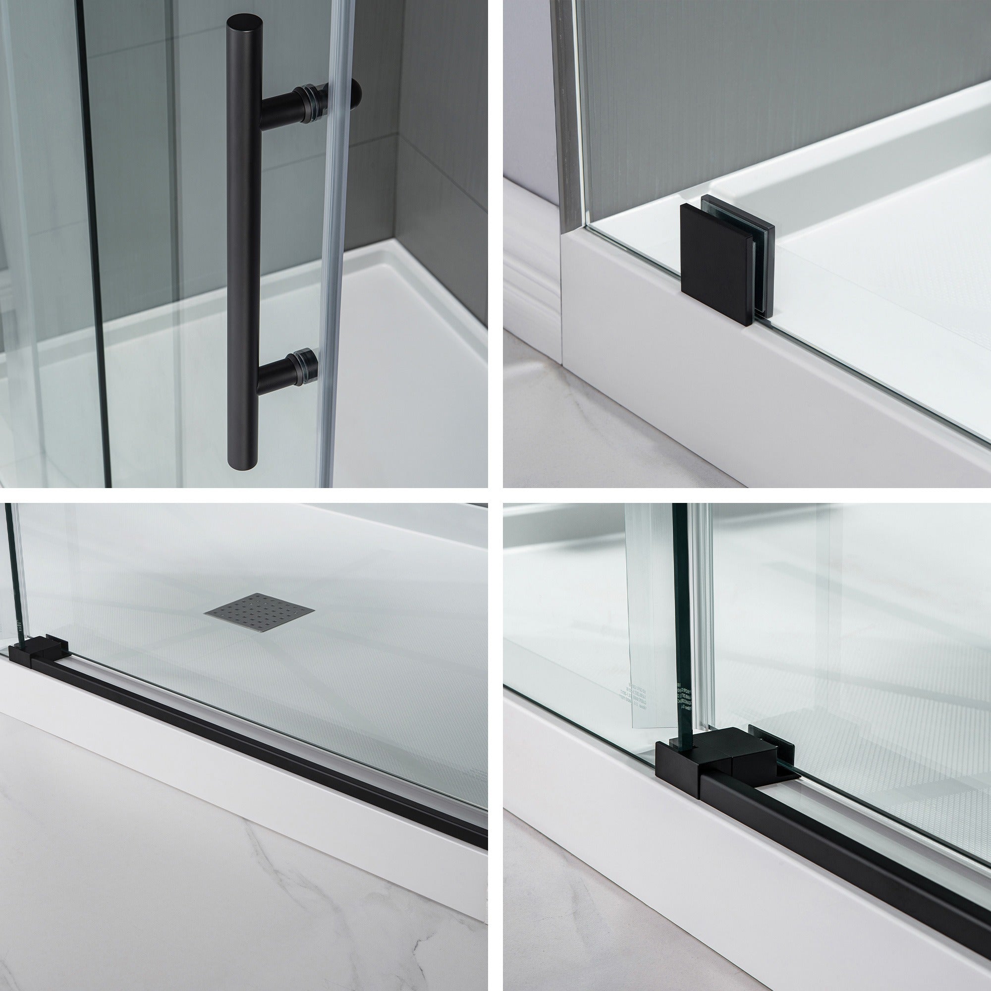 WOODBRIDGE Frameless Single Sliding Shower Door, 56-60" Width x 80"Height with 5/16"(8mm) Clear Tempered Glass, ALPC-6080