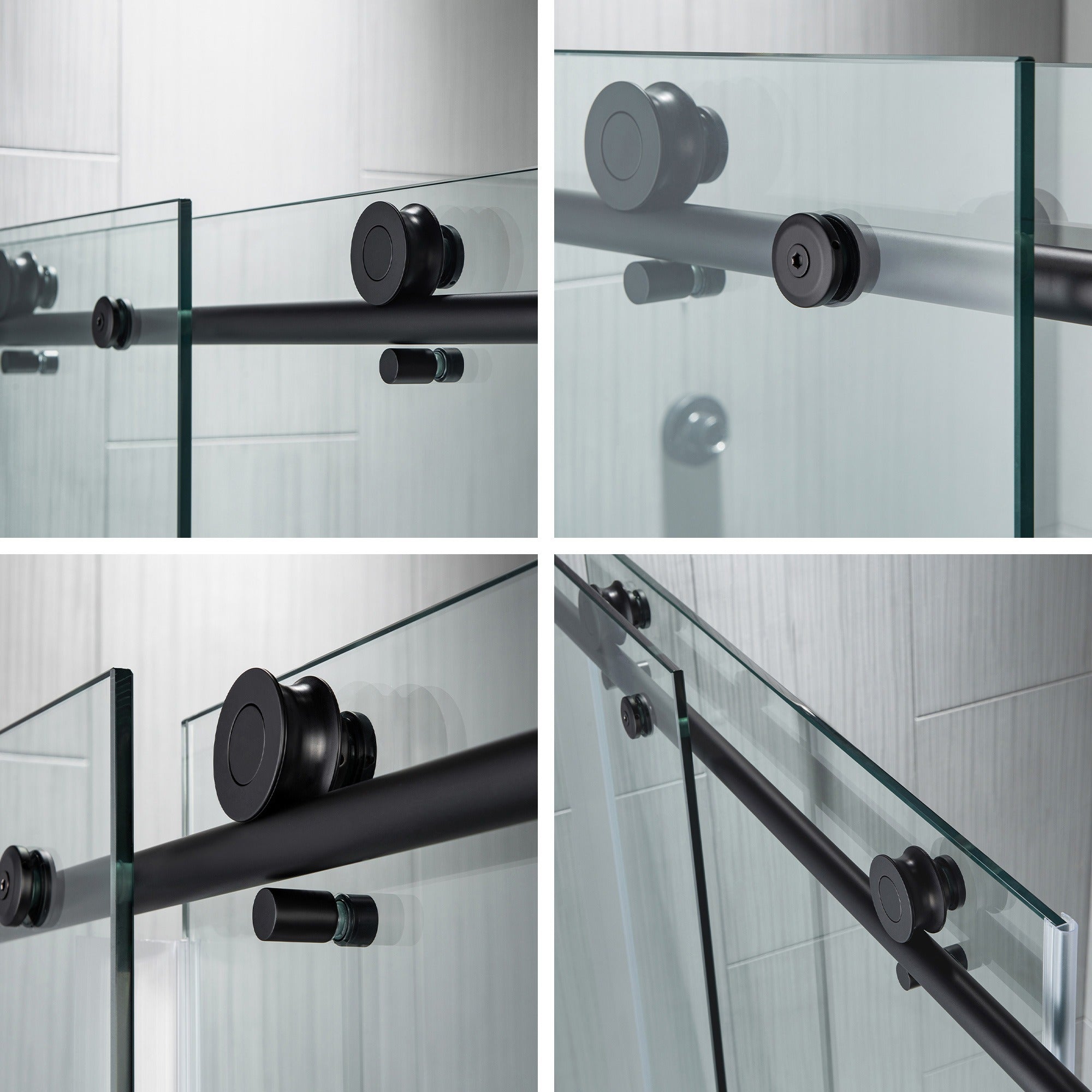 WOODBRIDGE Frameless Single Sliding Shower Door, 56-60" Width x 80"Height with 5/16"(8mm) Clear Tempered Glass, ALPC-6080