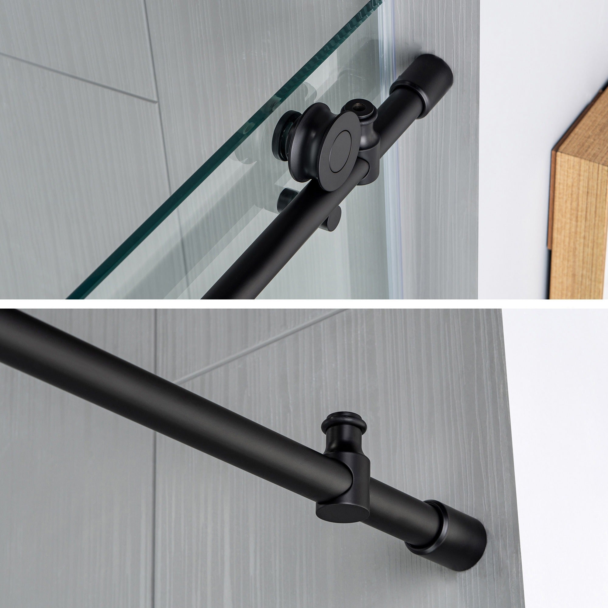 WOODBRIDGE Frameless Single Sliding Shower Door, 56-60" Width x 80"Height with 5/16"(8mm) Clear Tempered Glass, ALPC-6080