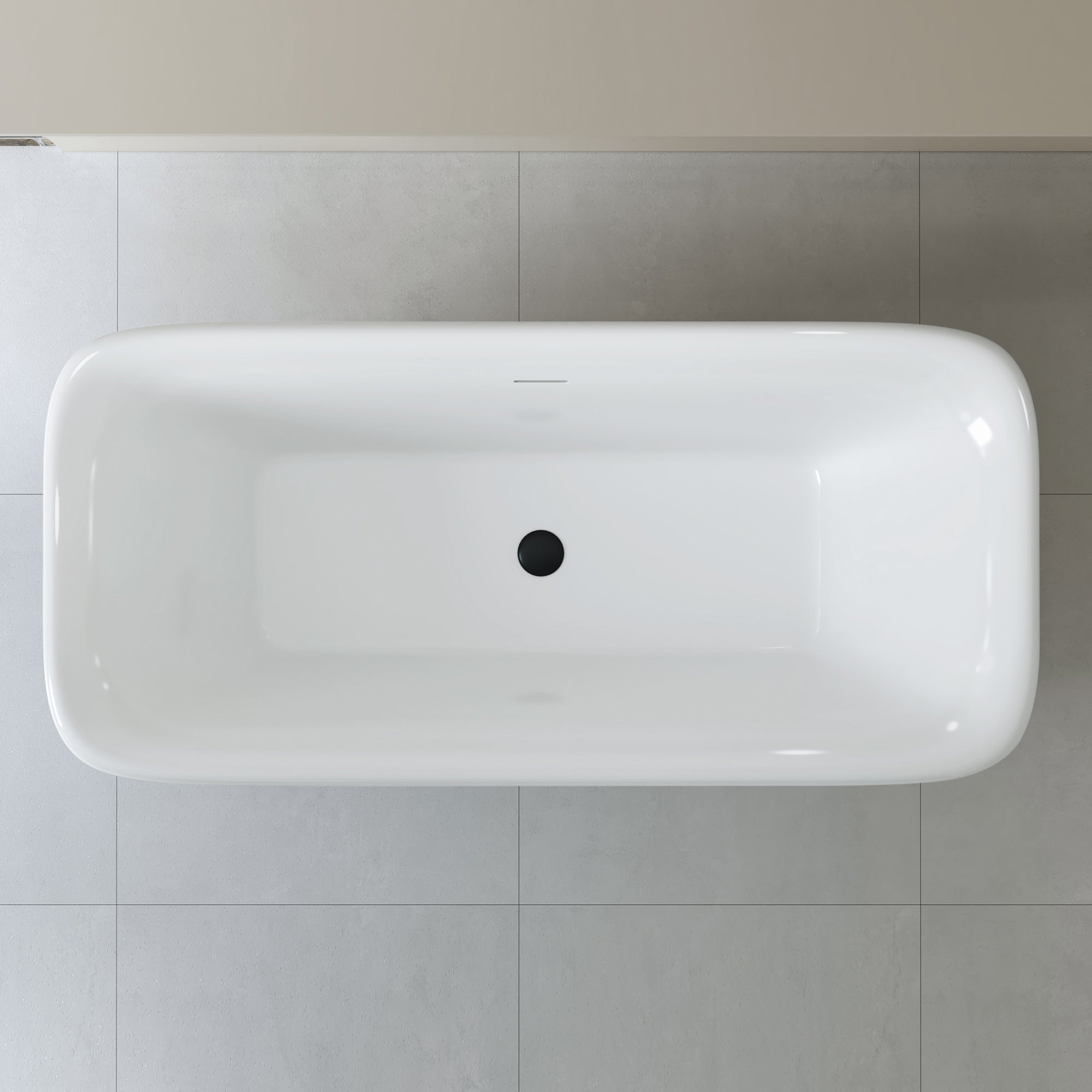 WOODBRIDGE 71 x 33.5 x 24.75" Freestanding Soaking Bathtub with Matte Black Drain, White WE005