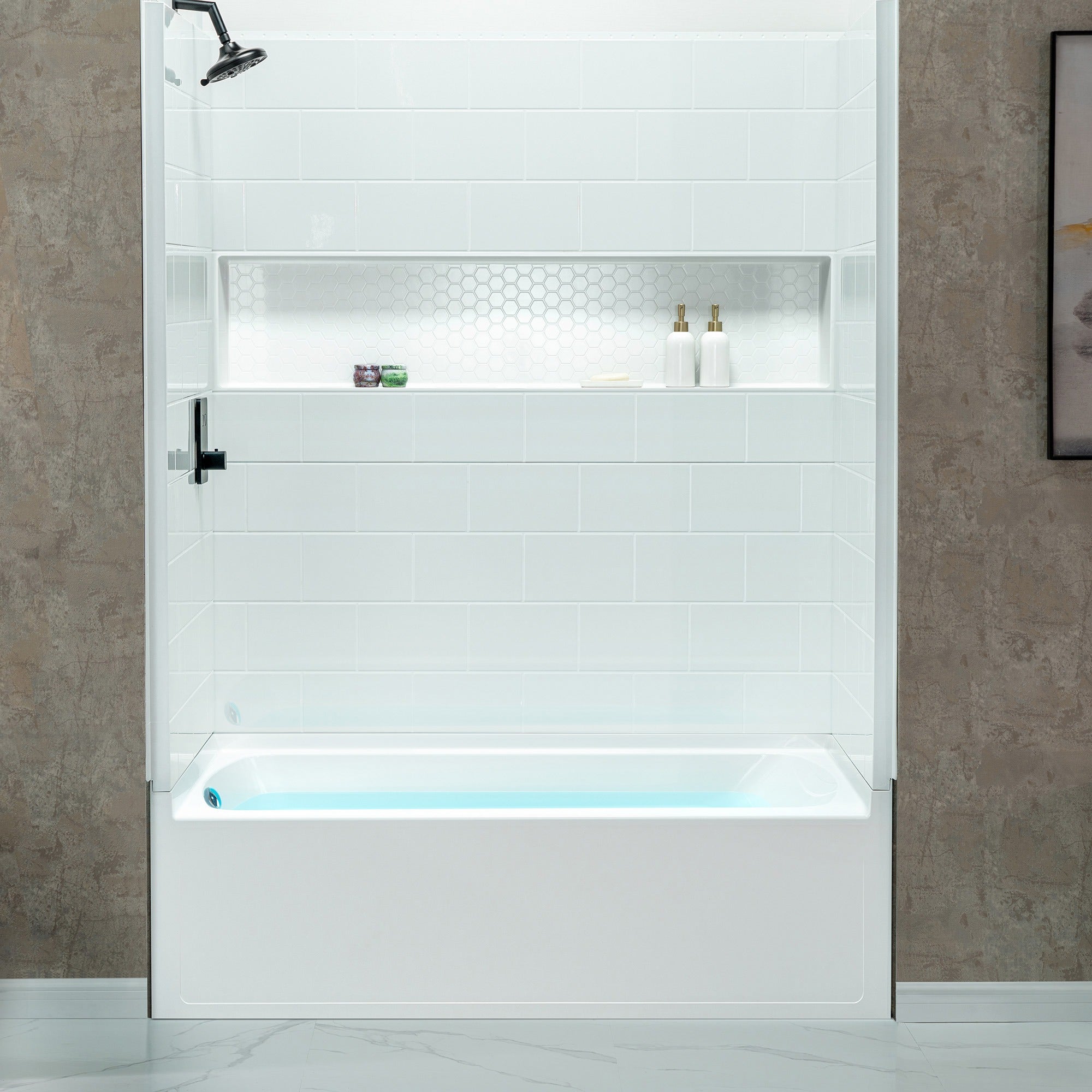 Woodbridge 60” x 32”x17” Soaking Alcove Bathtub with Left Drain, TB-6032